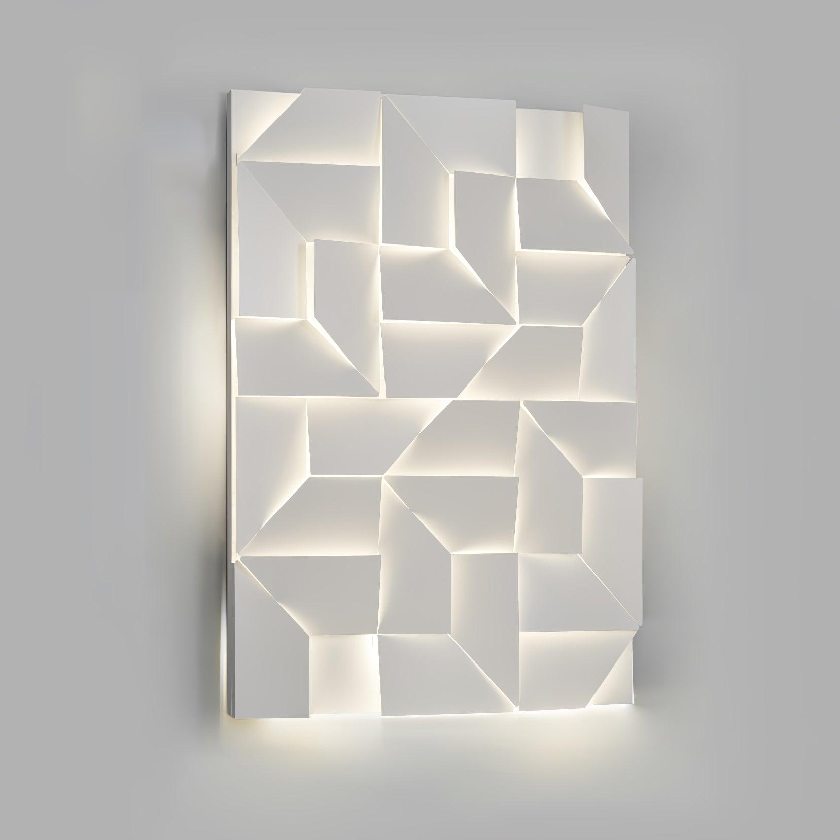 Wall Lamp 3D Geometric Panels Layered Light Art Remote Dimming Modern - Letslighting