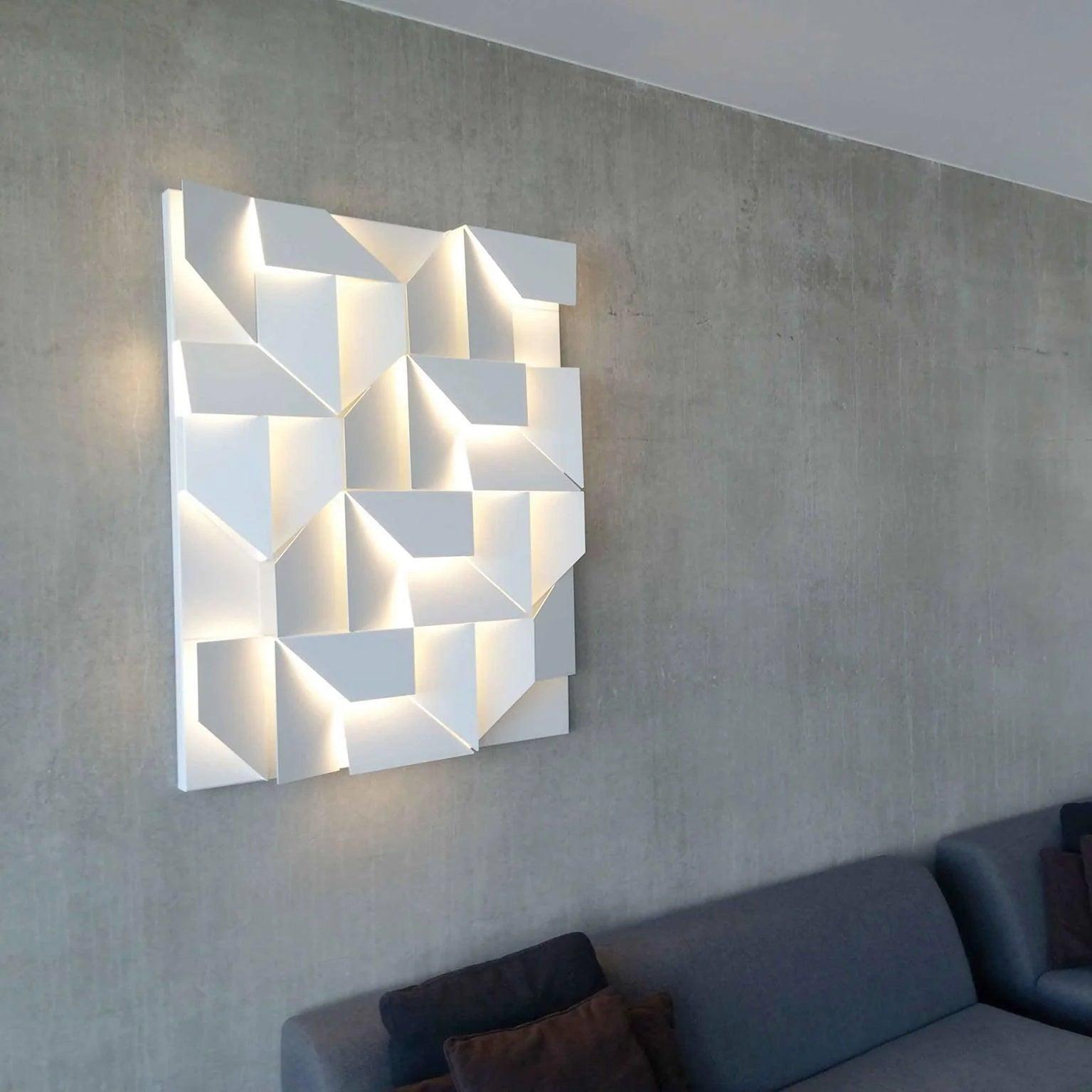 Wall Lamp 3D Geometric Panels Layered Light Art Remote Dimming Modern - Letslighting