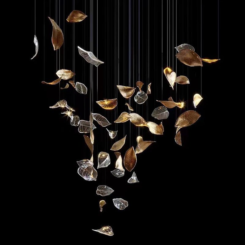 Cesilila Iridescent Metal Leaf Pendant Light - Blowlighting