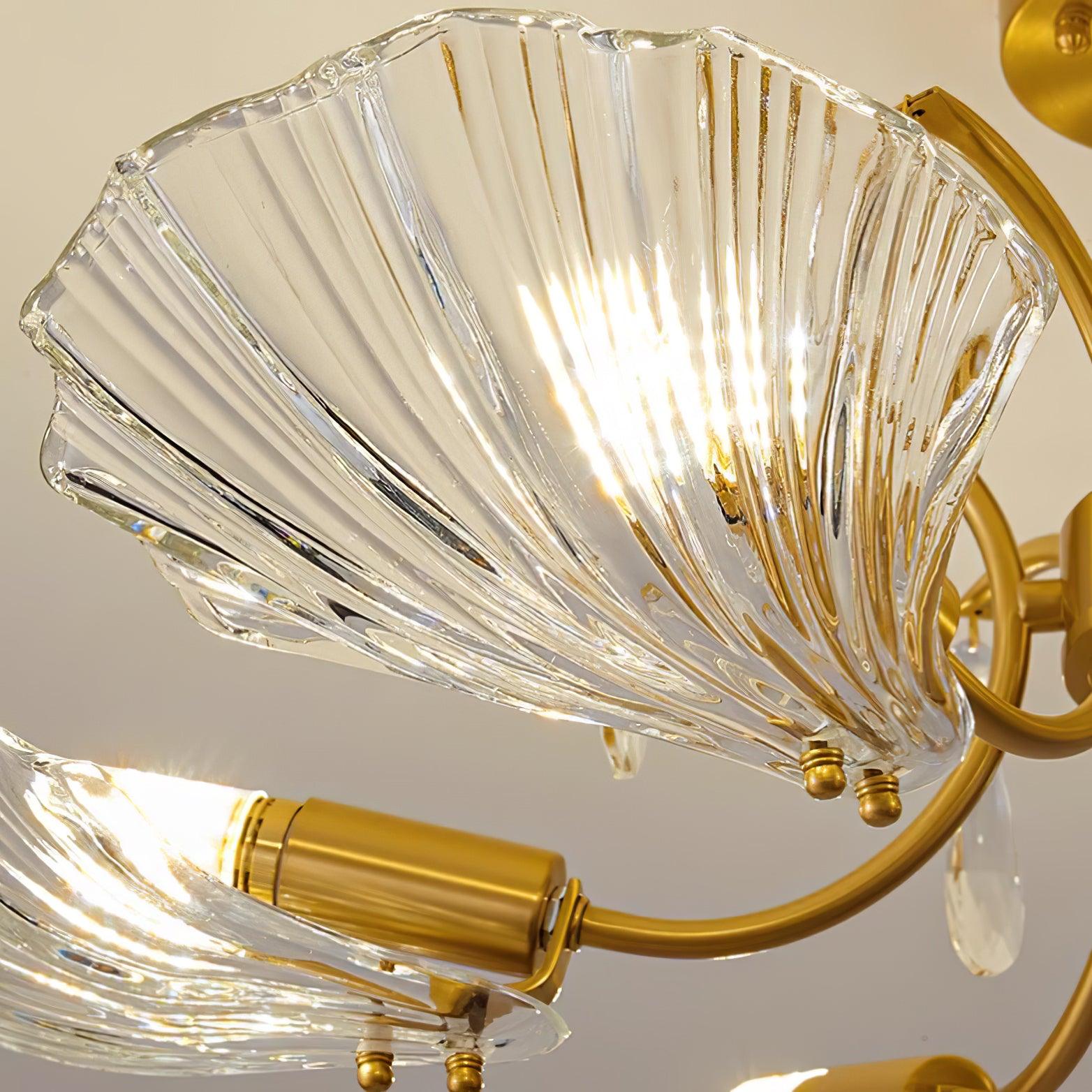 Lumara Petal Glass Brass Chandelier - Blowlighting