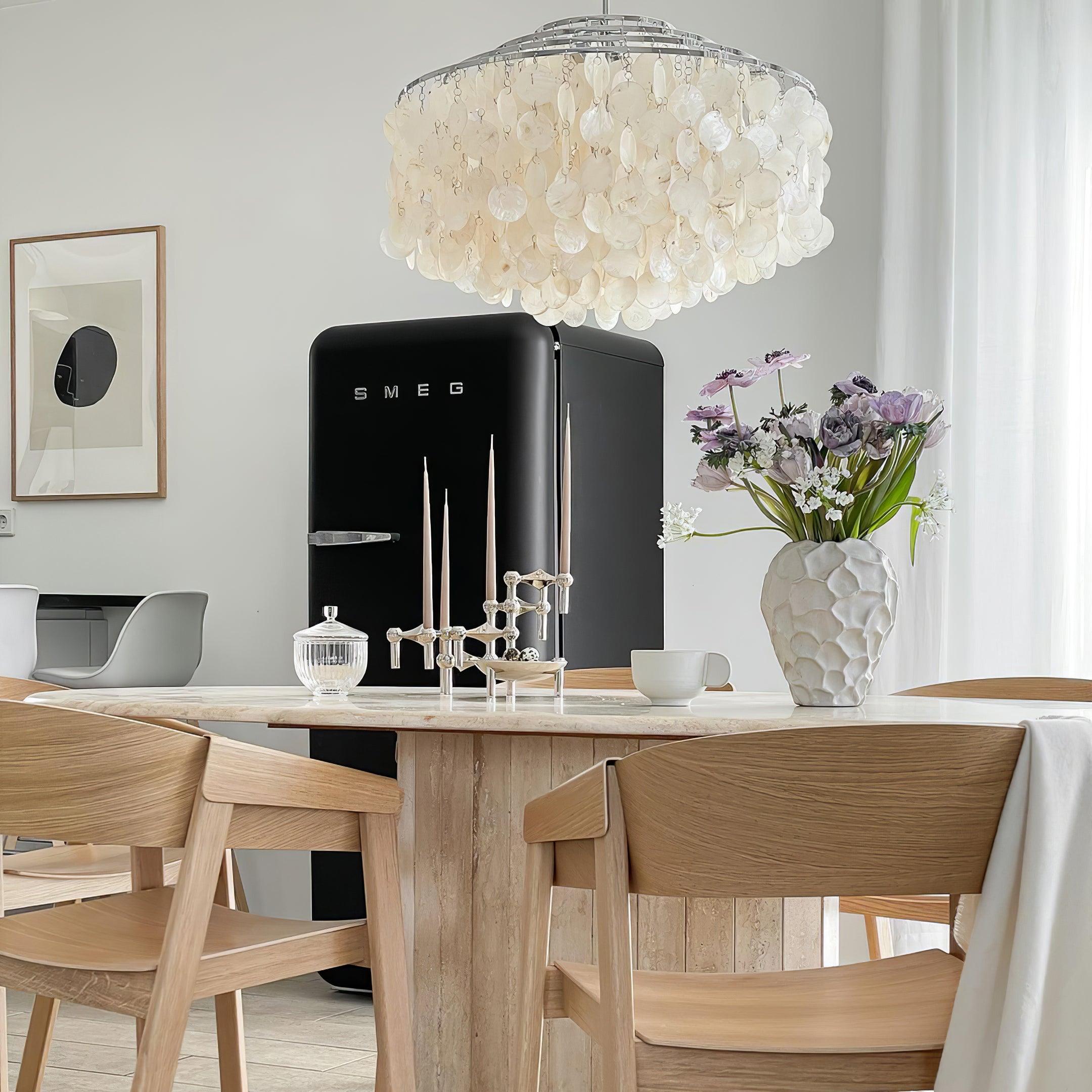 Elios Elegant Capiz Shell Chandelier - Letslighting