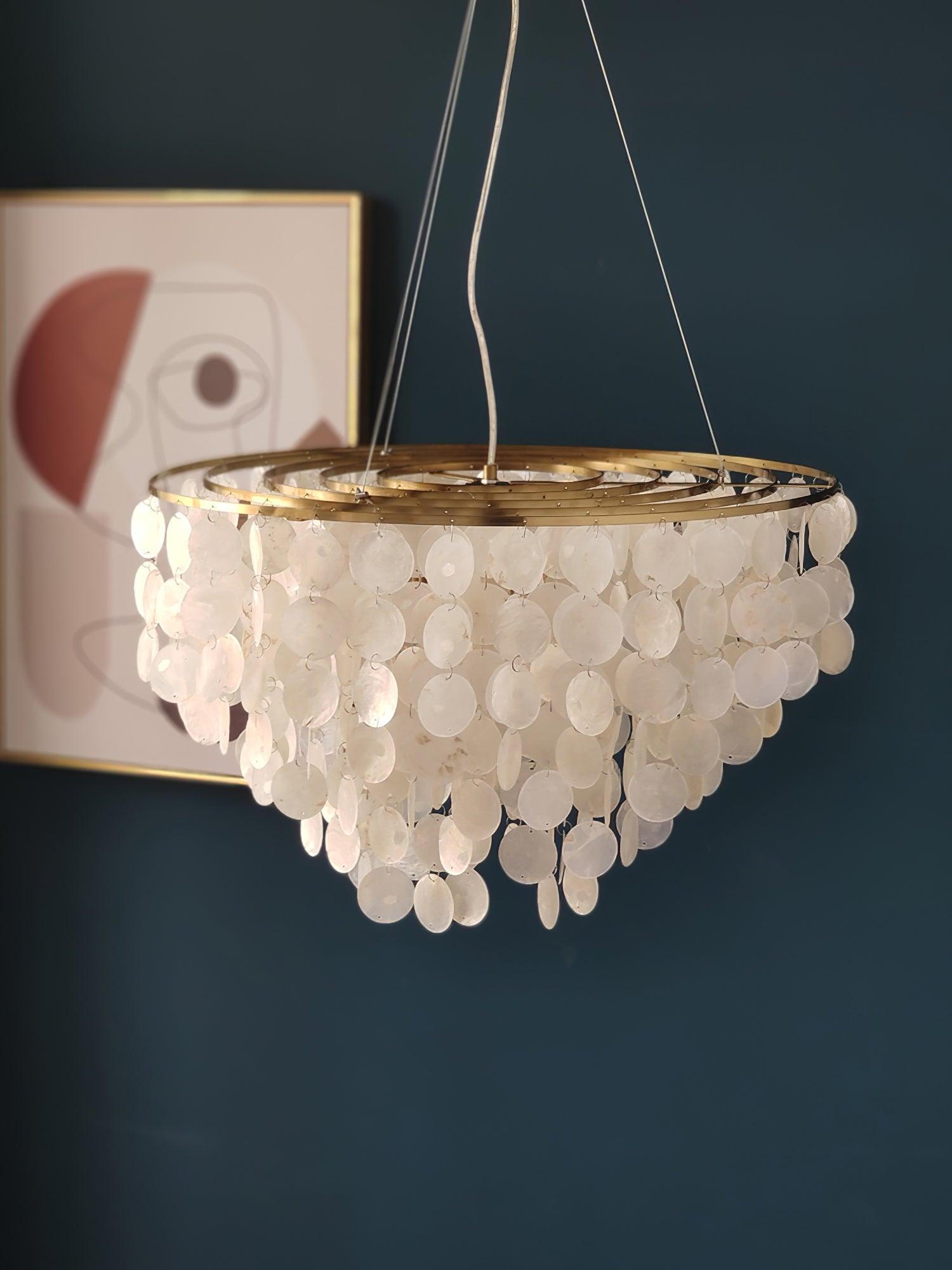 Esileth Postmodern Luxury Shell Wind Chime Metal Chandelier - Blowlighting