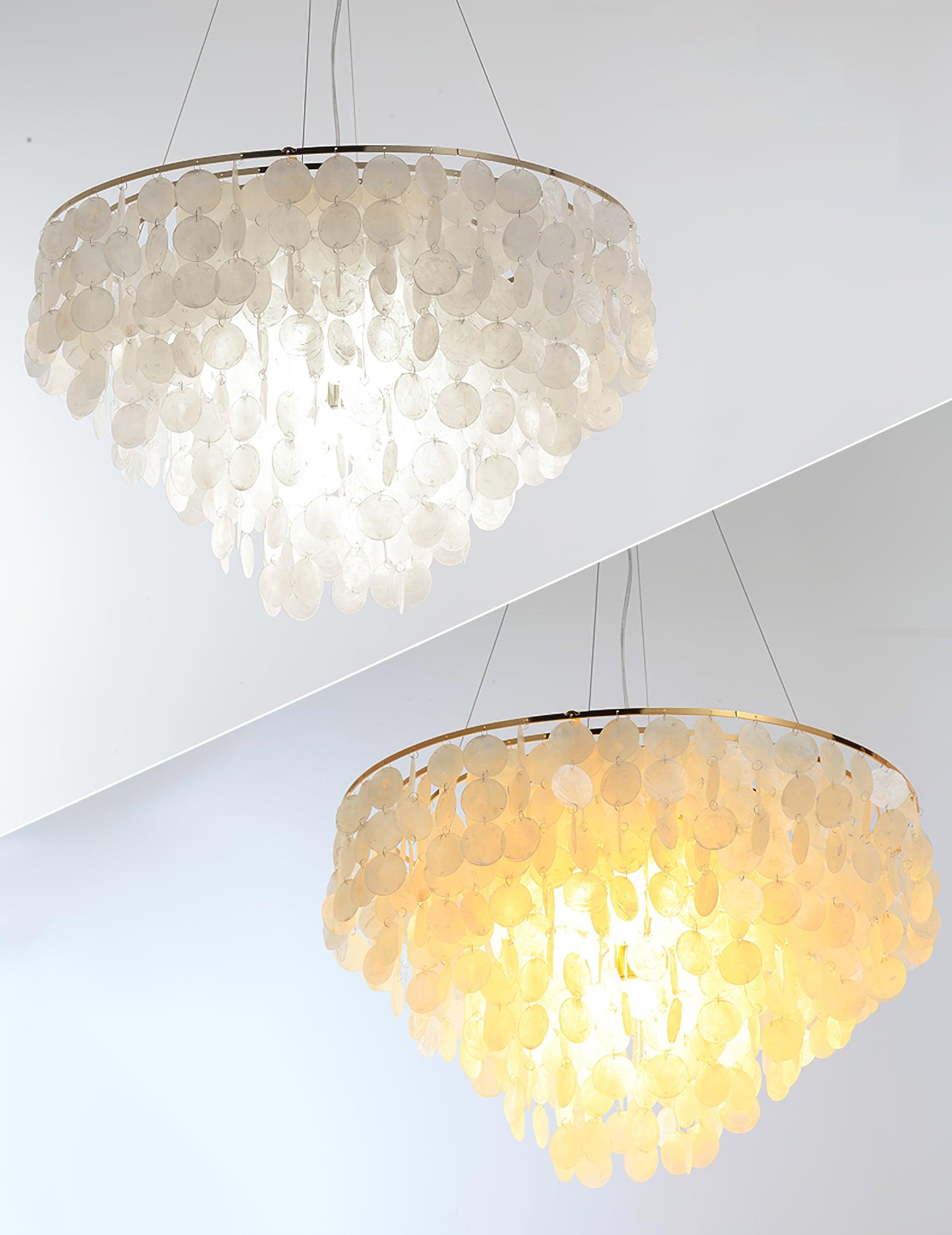 Esileth Postmodern Luxury Shell Wind Chime Metal Chandelier - Blowlighting