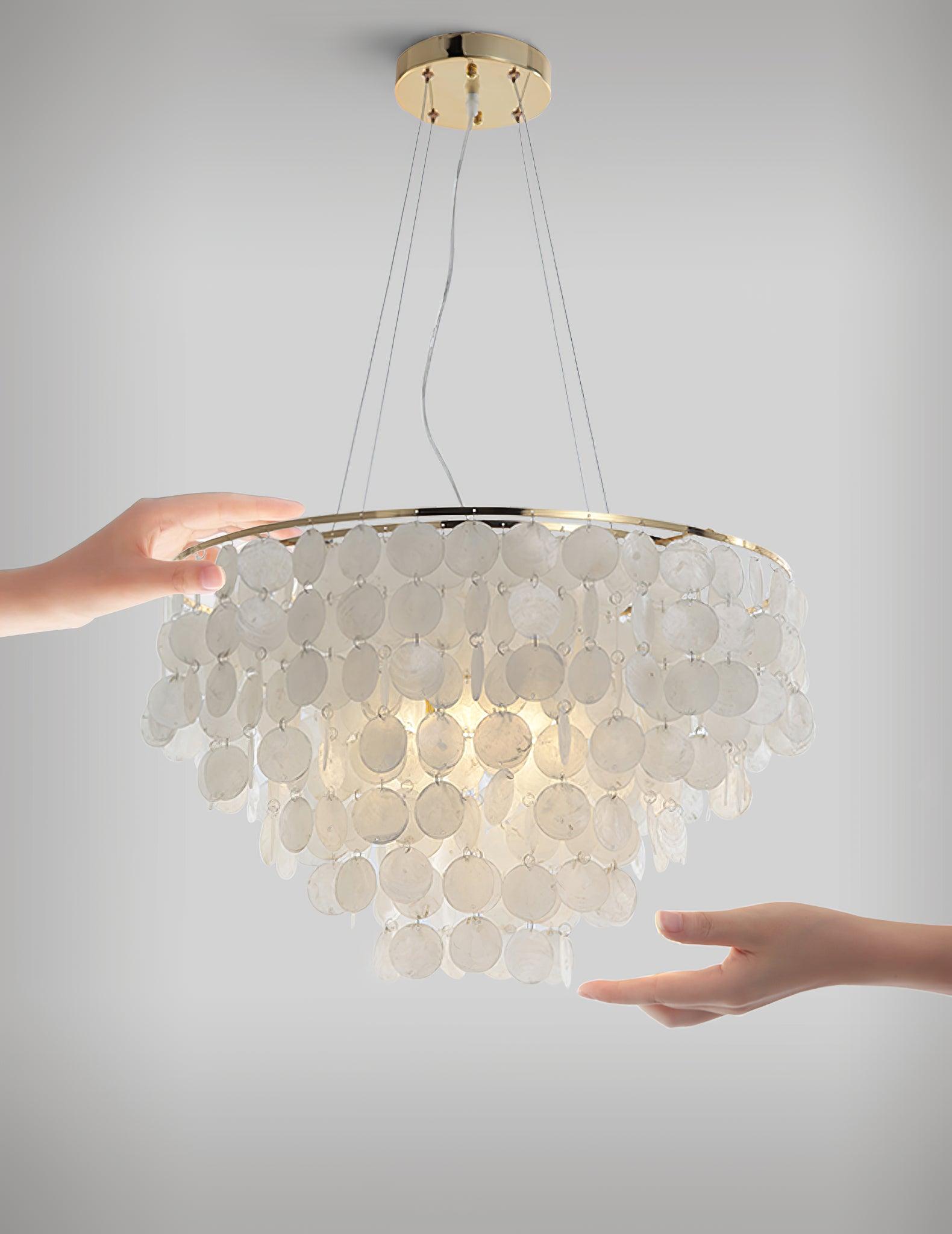 Esileth Postmodern Luxury Shell Wind Chime Metal Chandelier - Blowlighting
