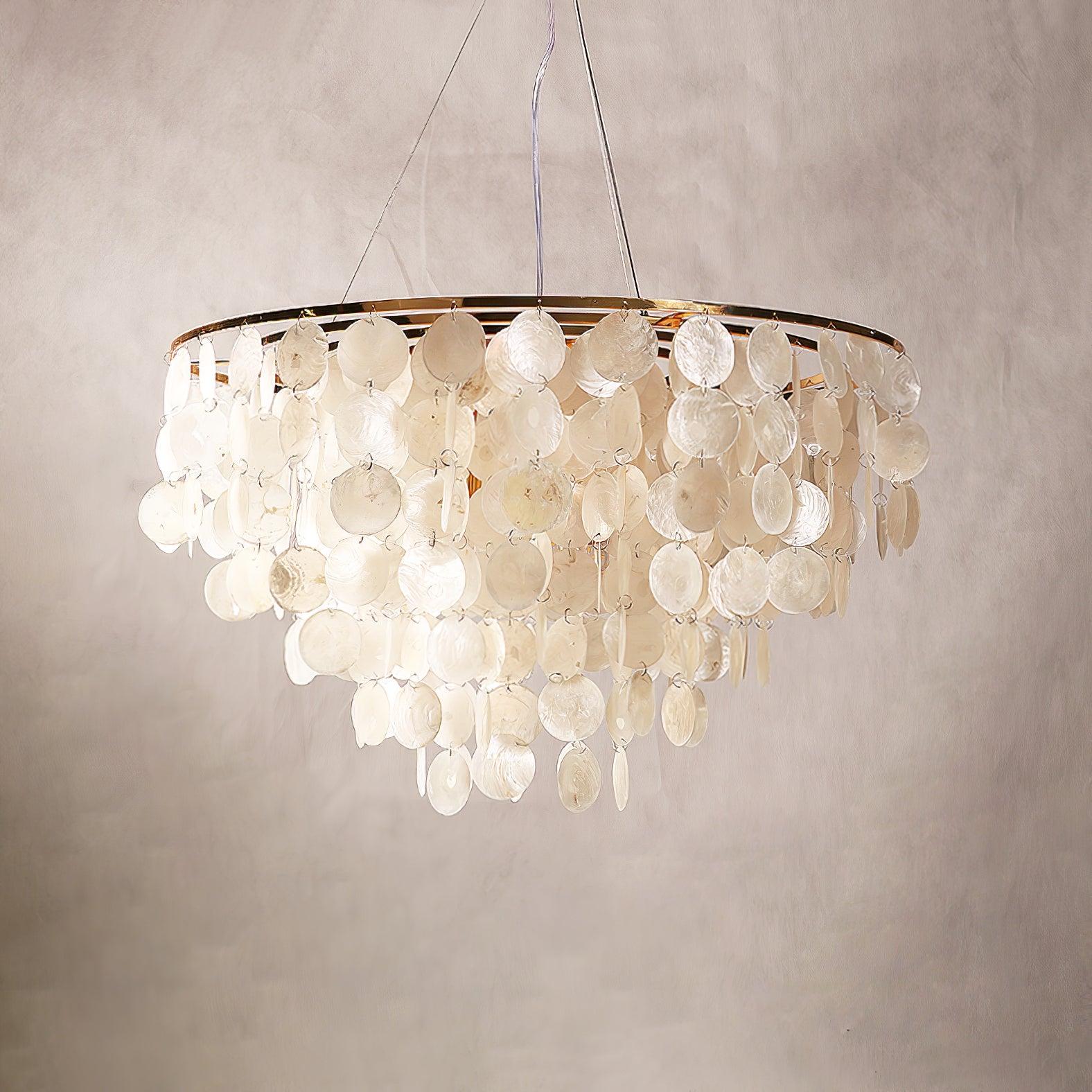 Esileth Postmodern Luxury Shell Wind Chime Metal Chandelier - Blowlighting