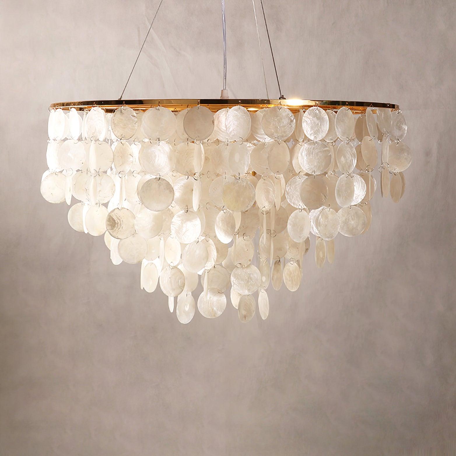 Esileth Postmodern Luxury Shell Wind Chime Metal Chandelier - Blowlighting