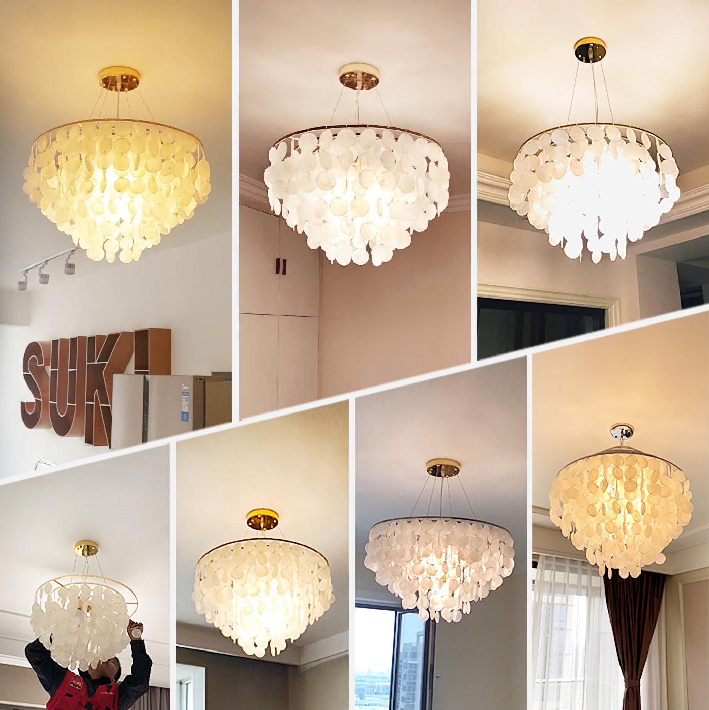 Esileth Postmodern Luxury Shell Wind Chime Metal Chandelier - Blowlighting