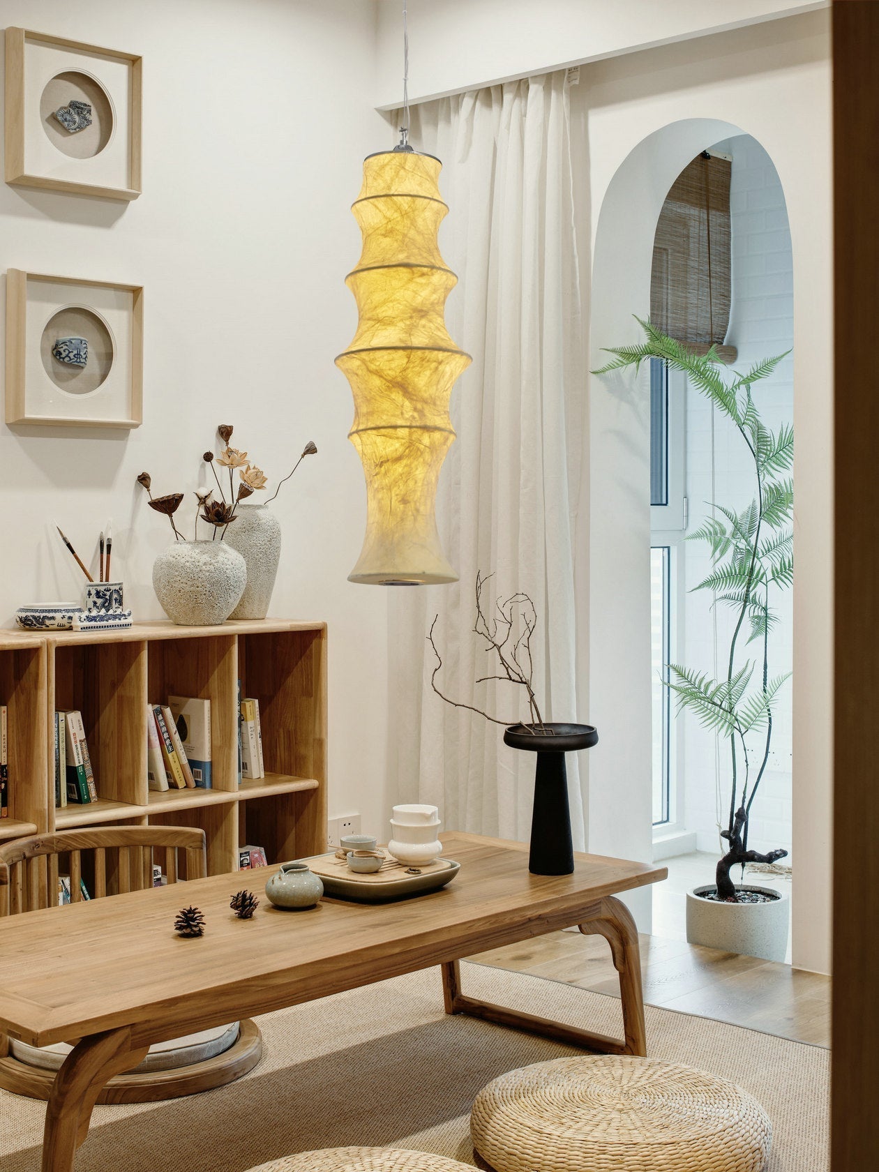 Elraeor Layered Mulberry Silk Pendant Light - Blowlighting