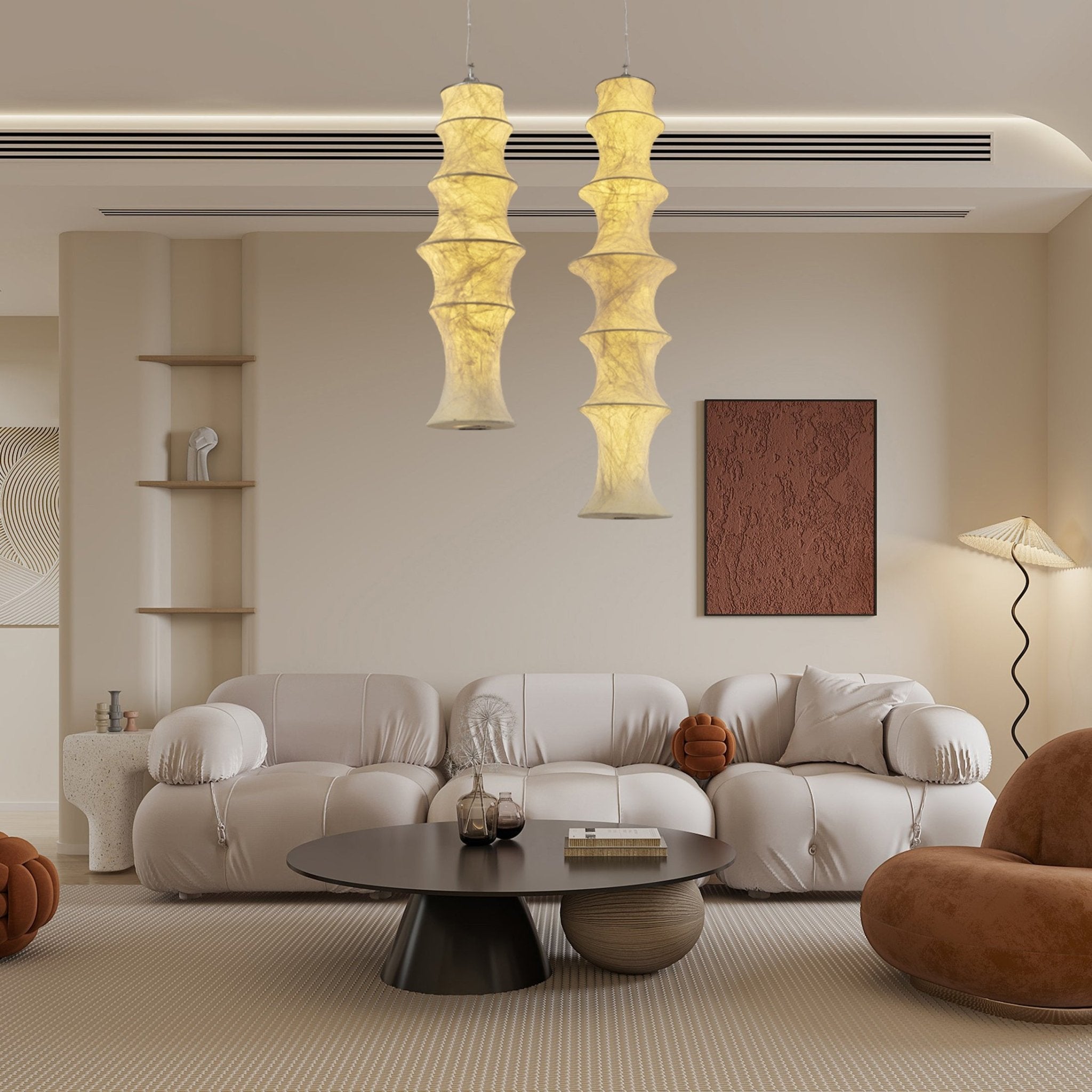 Elraeor Layered Mulberry Silk Pendant Light - Blowlighting