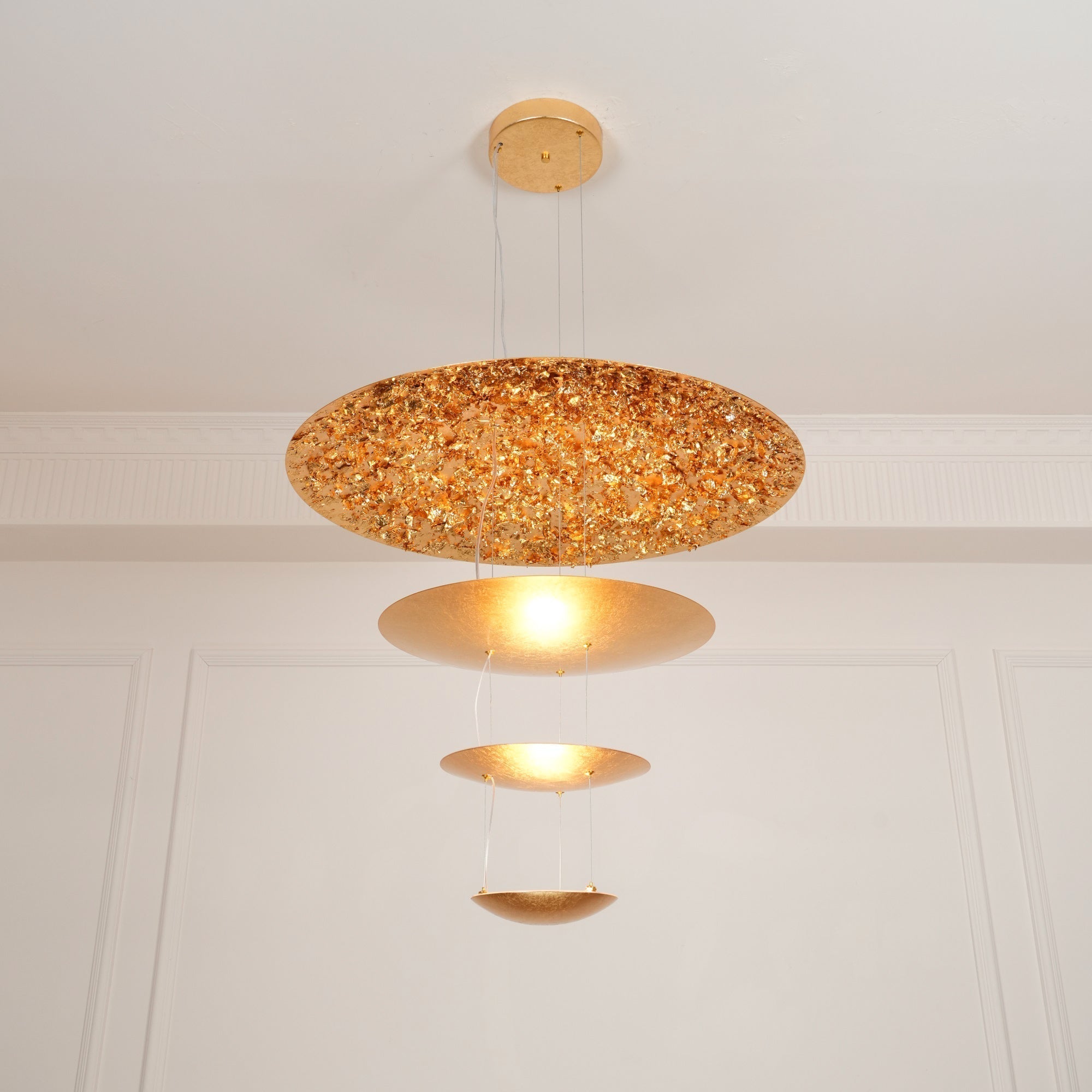 Zathaara Layered Gold Foil Pendant Light - Blowlighting
