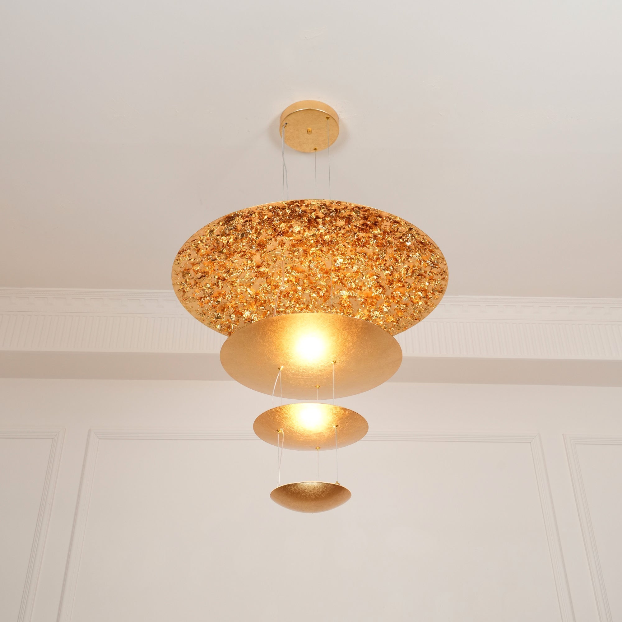 Zathaara Layered Gold Foil Pendant Light - Blowlighting