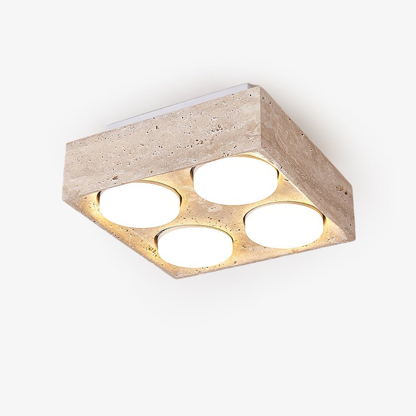Virinira Quad-Spot Travertine Ceiling Light - Blowlighting