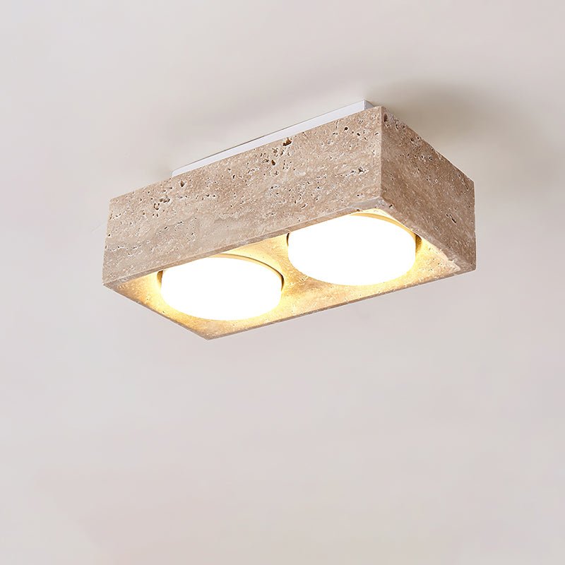 Virinira Quad-Spot Travertine Ceiling Light - Blowlighting