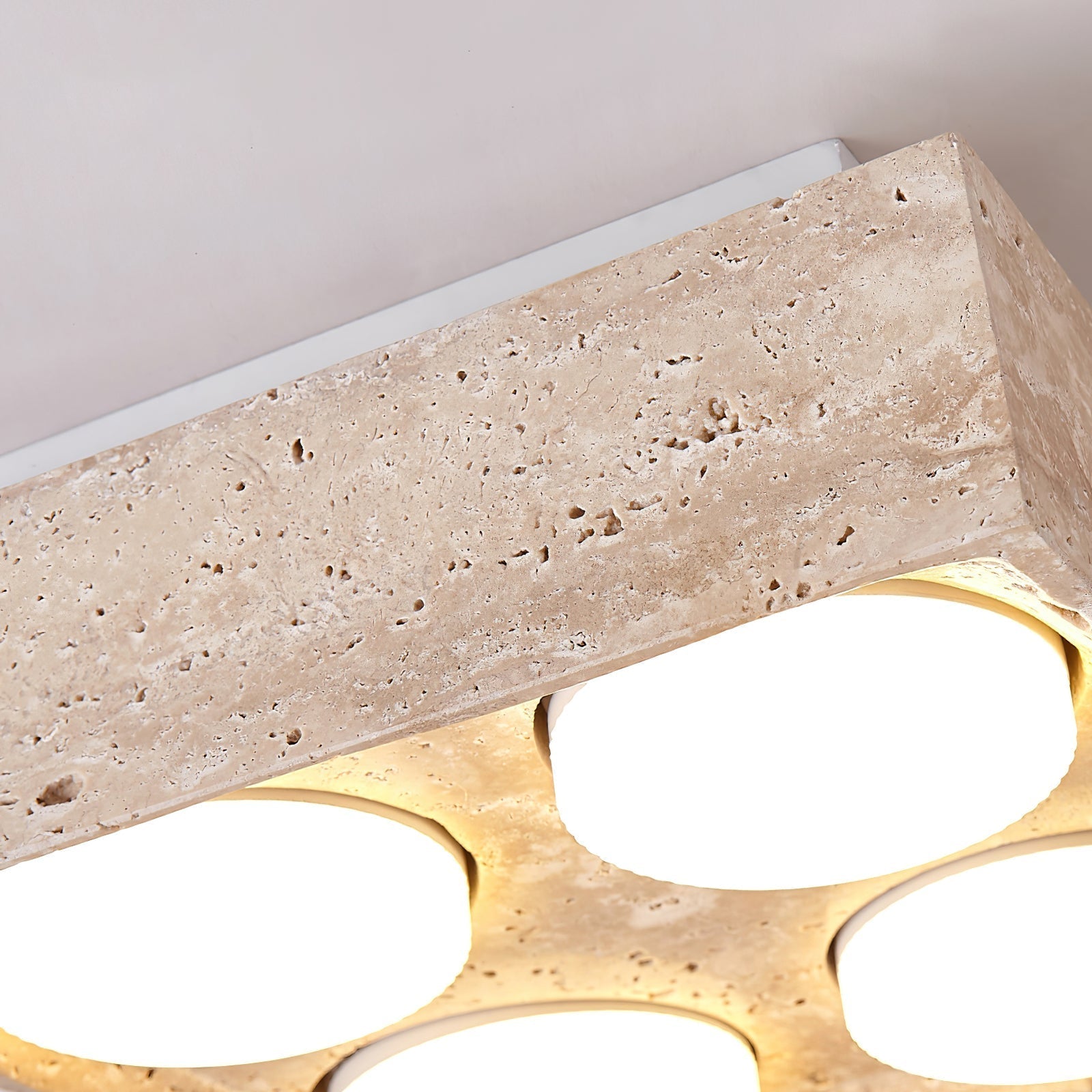 Virinira Quad-Spot Travertine Ceiling Light - Blowlighting