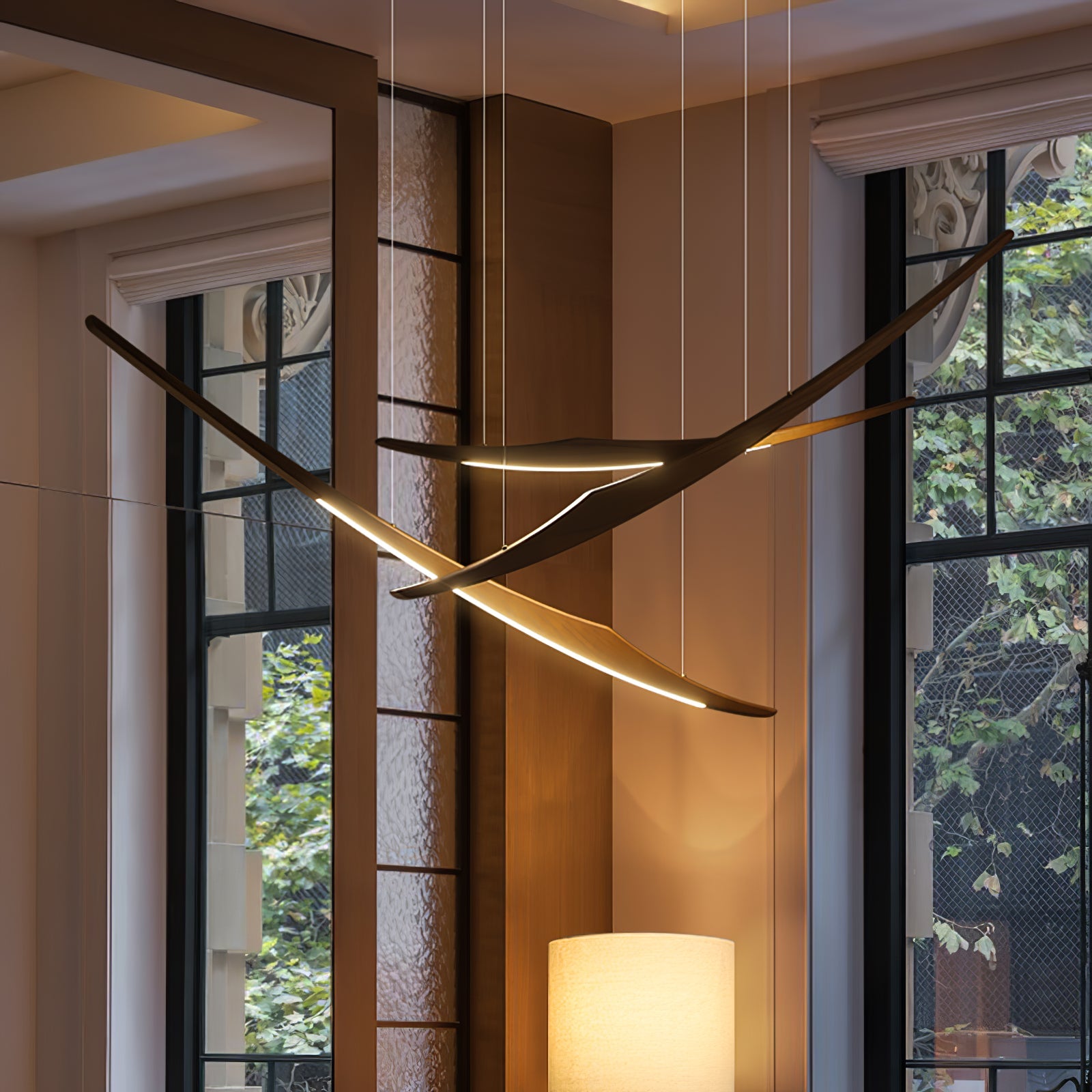 Skytrace Suspension Élégante Minimaliste en Bois