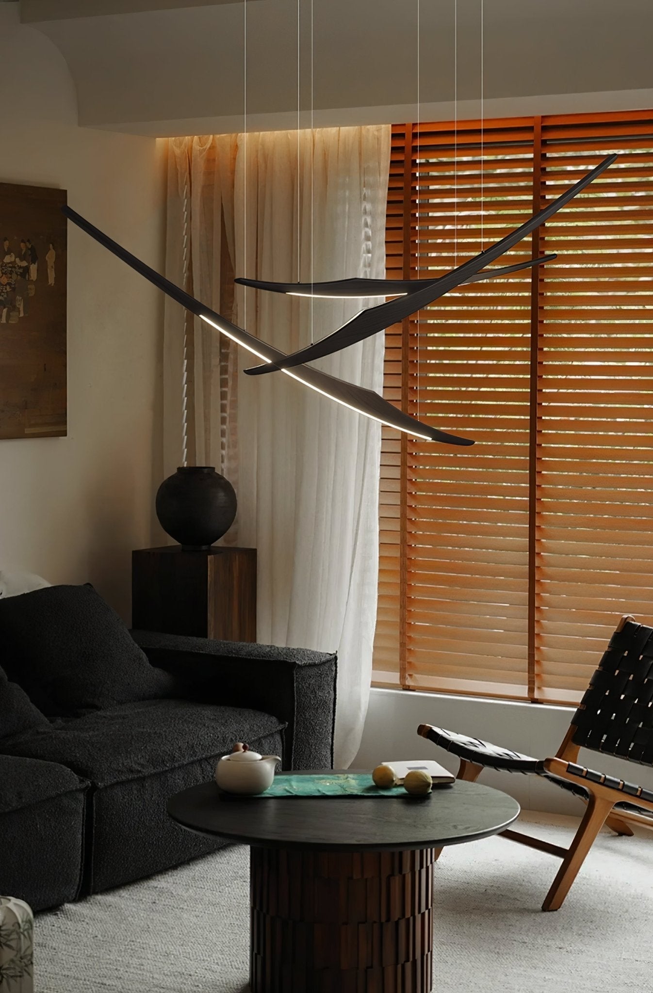 Skytrace Suspension Élégante Minimaliste en Bois