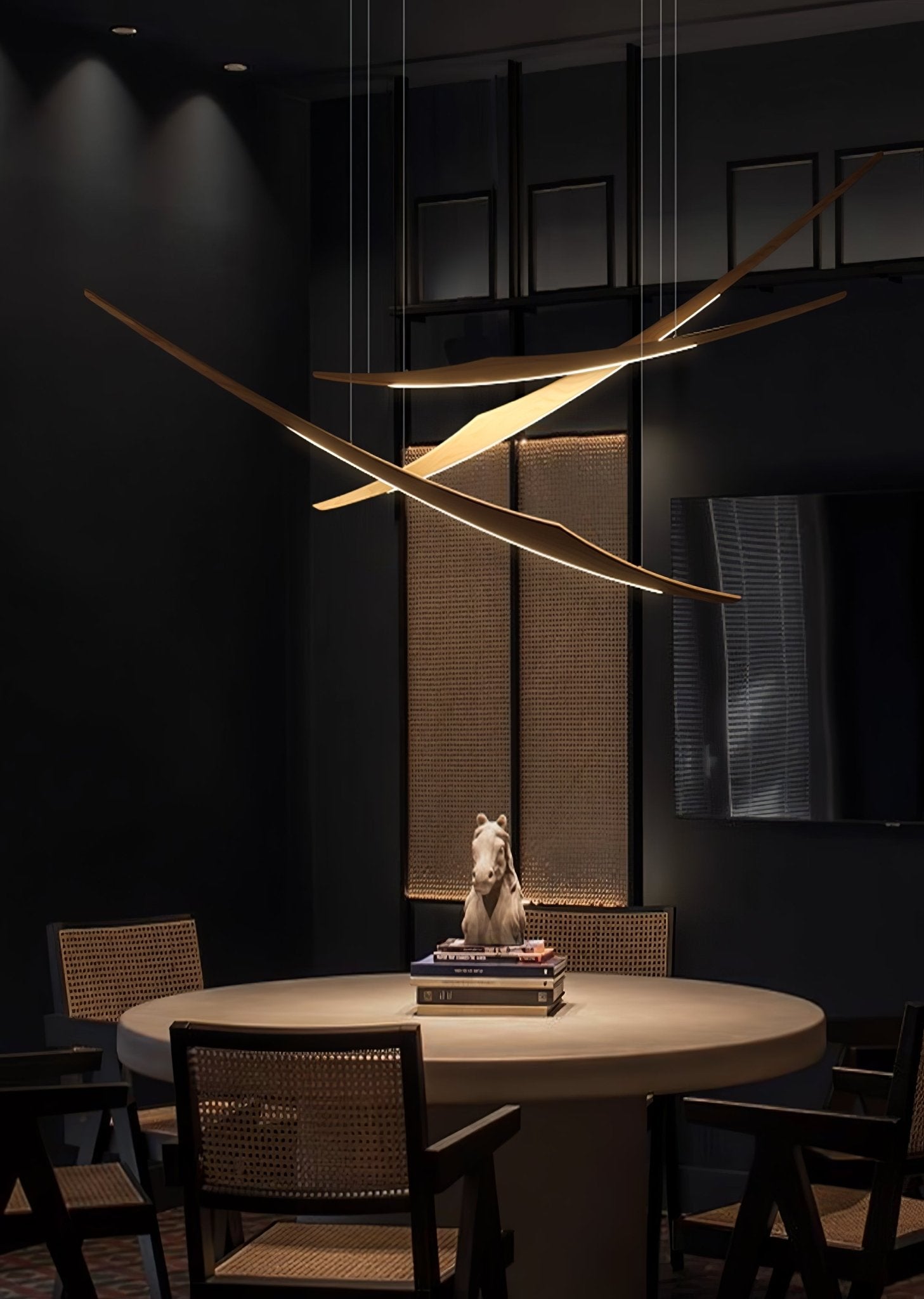 Skytrace Suspension Élégante Minimaliste en Bois