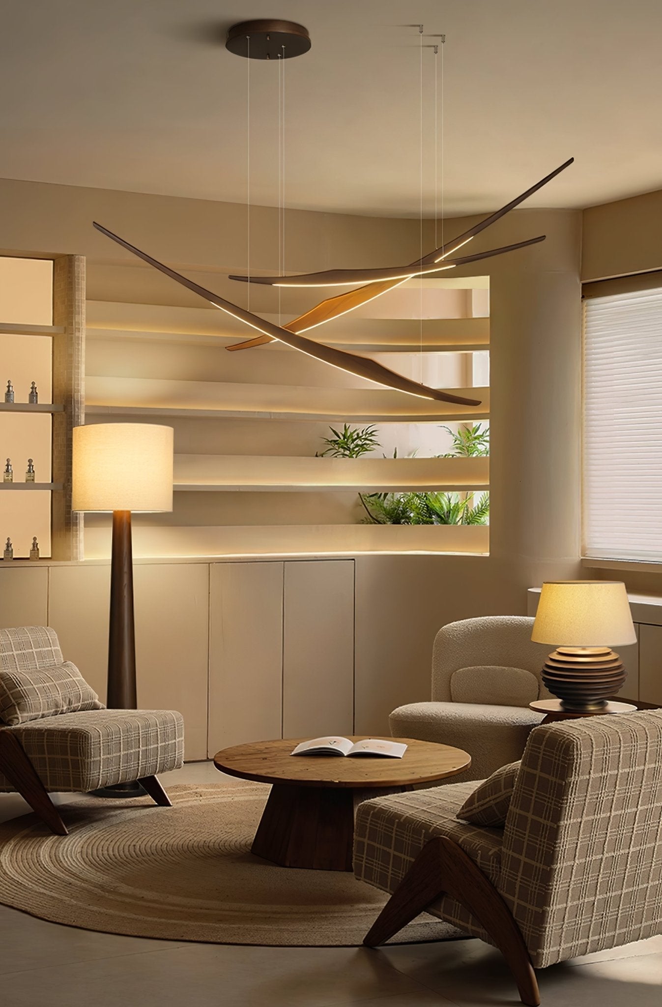 Skytrace Suspension Élégante Minimaliste en Bois