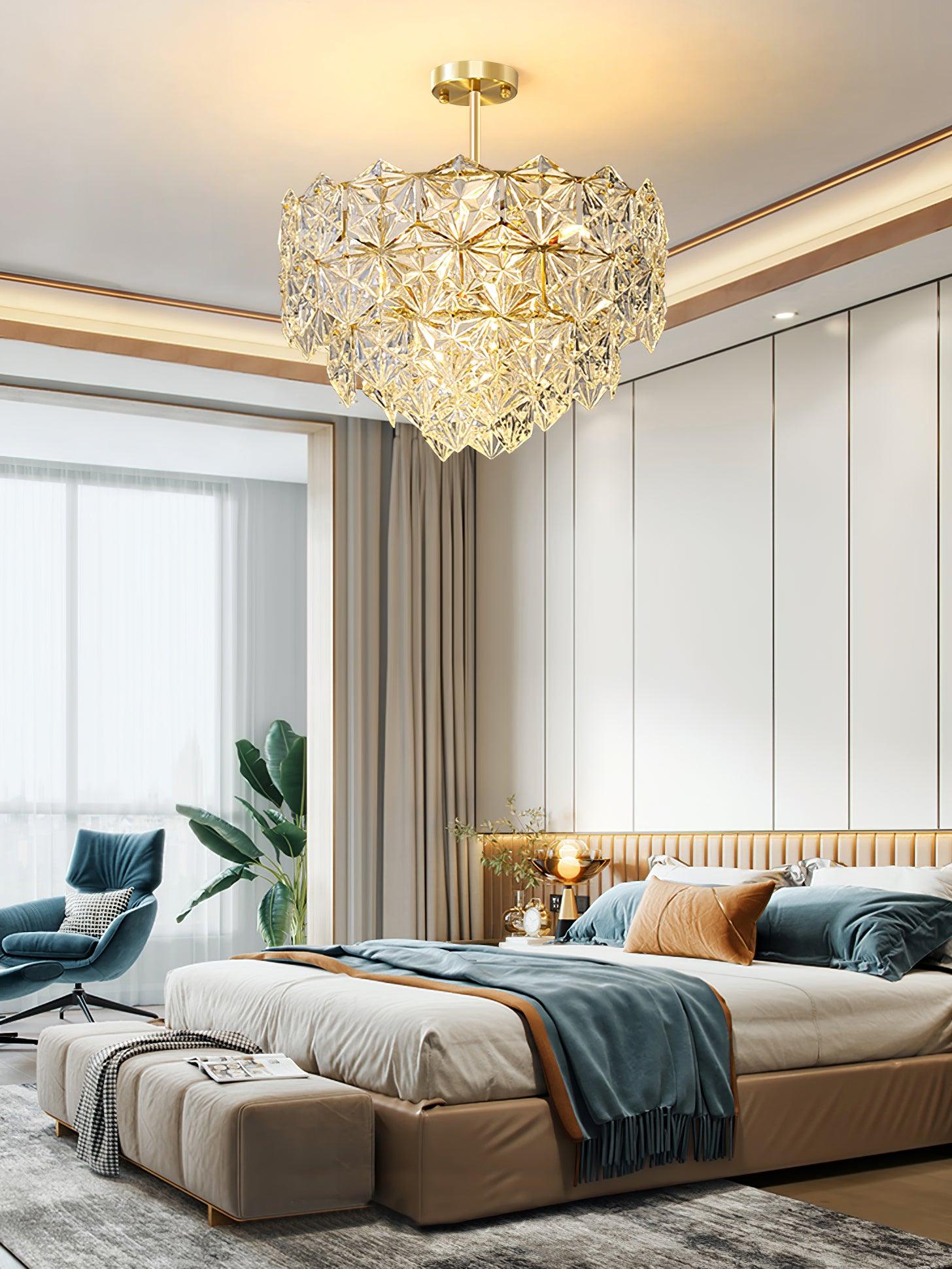 Snowflake Glass Chandelier - Blowlighting