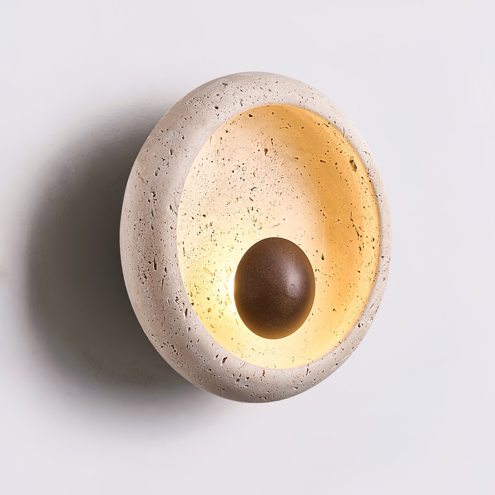 Covynila Orb-Shaped Travertine Wall Light - Letslighting