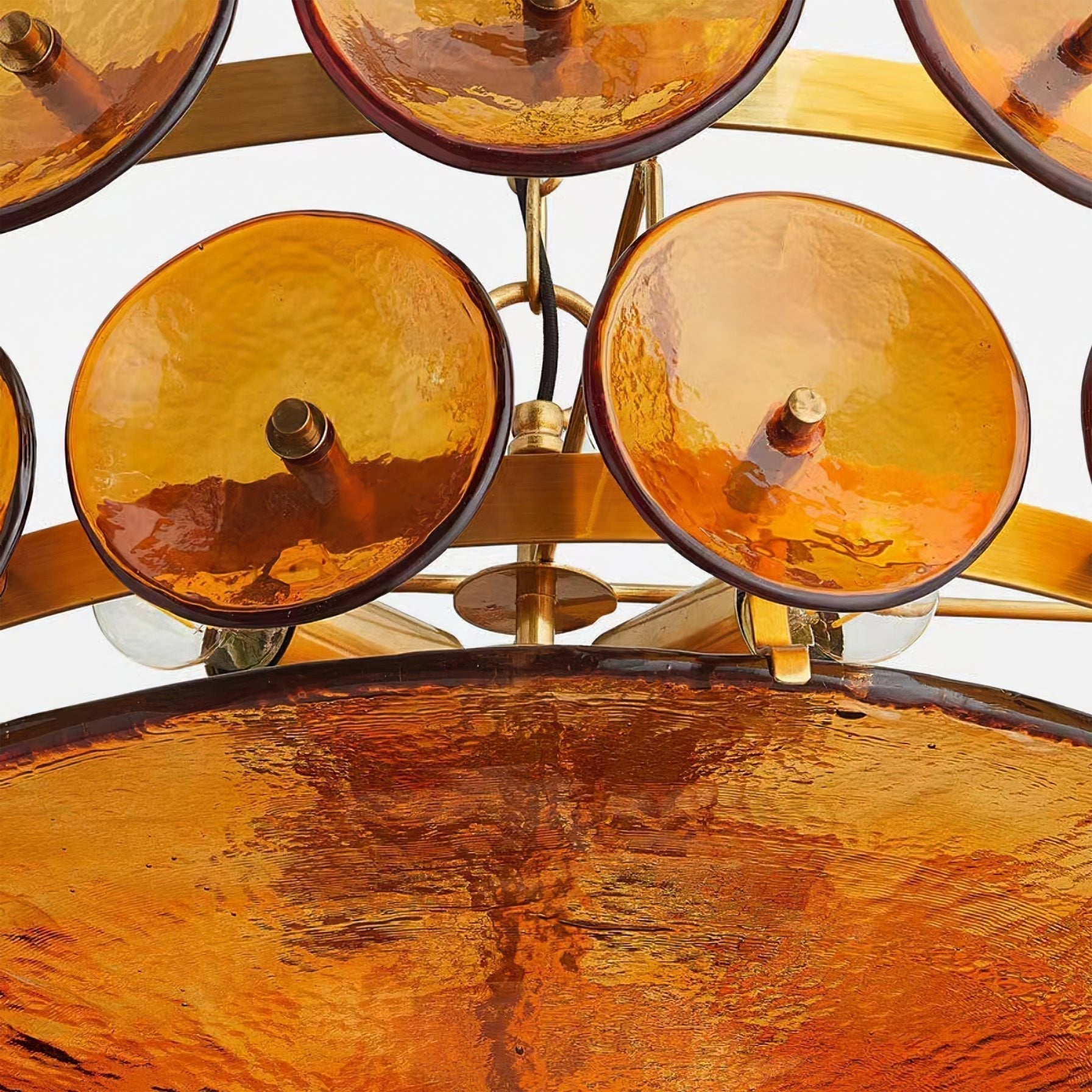 Aurora Chandelier Murano Glass Disc Vintage - Blowlighting