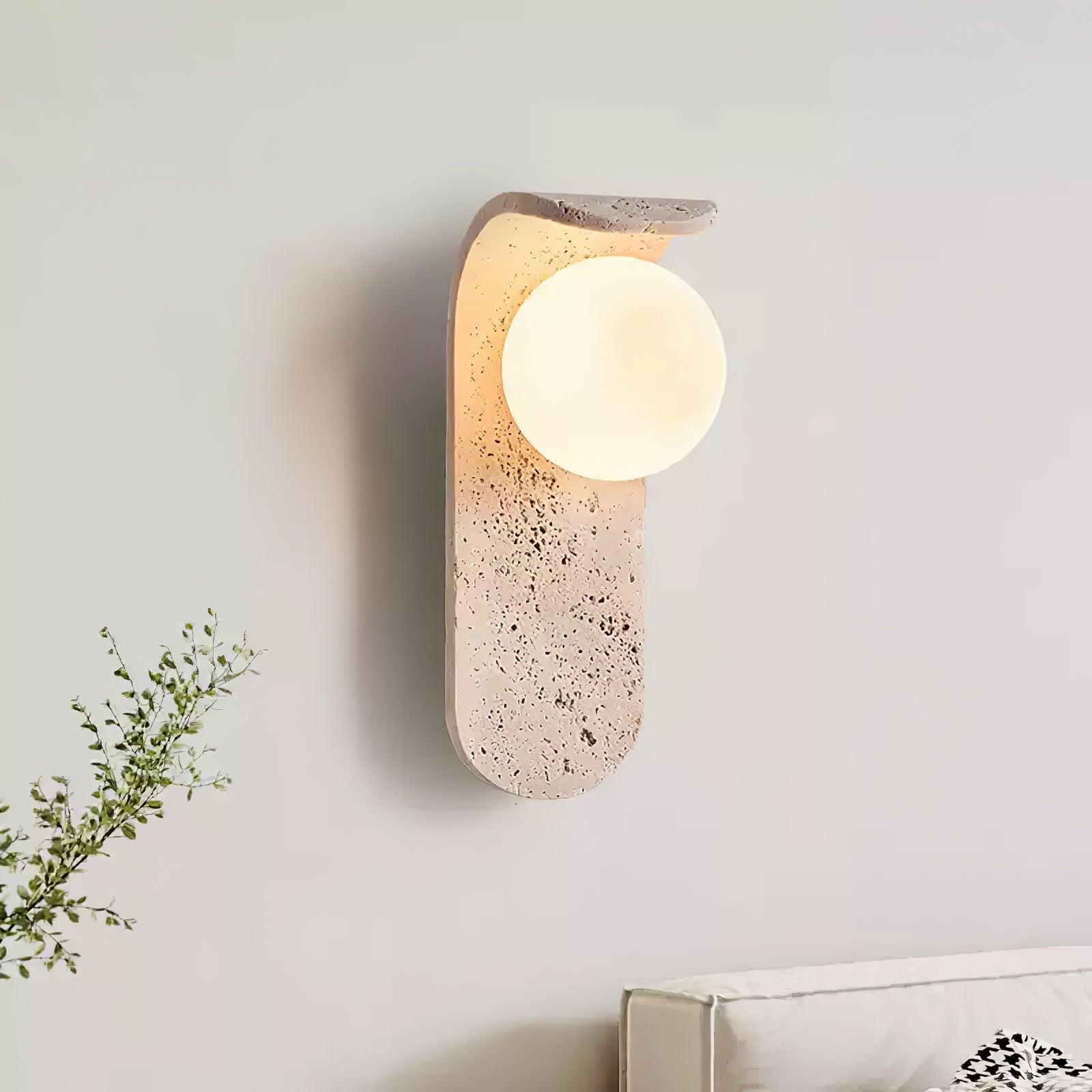 Cutalos Sconce-Frame Travertine Wall Light - Letslighting