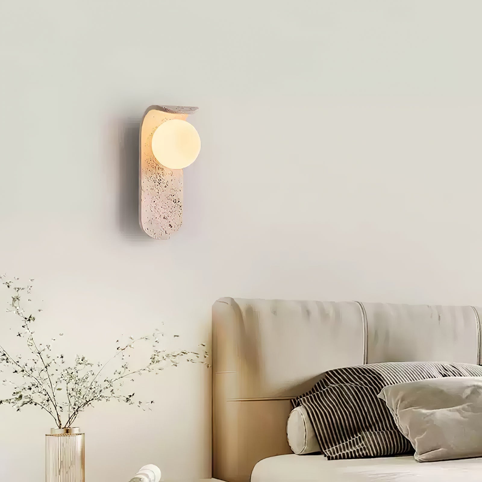 Cutalos Sconce-Frame Travertine Wall Light - Letslighting