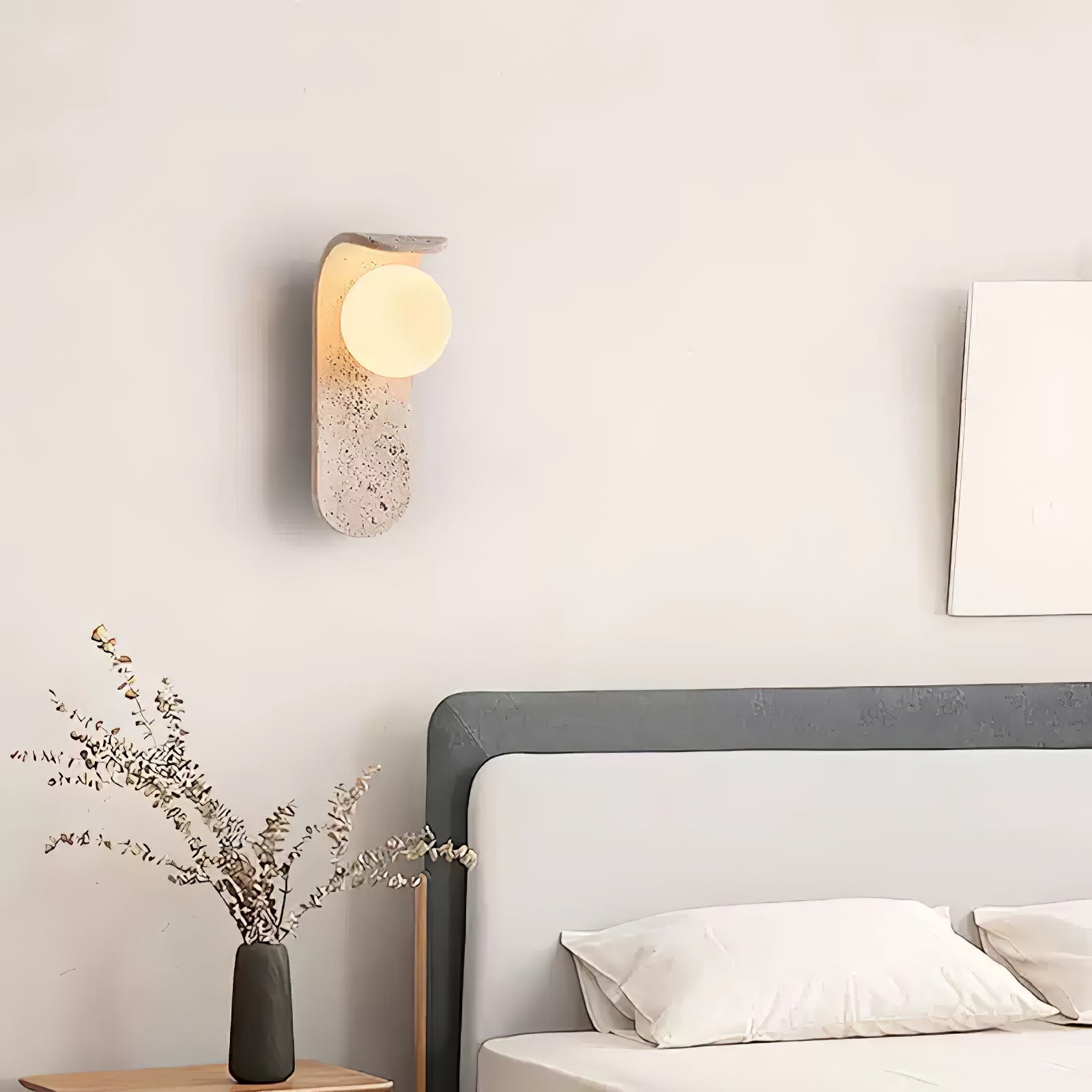 Cutalos Sconce-Frame Travertine Wall Light - Letslighting