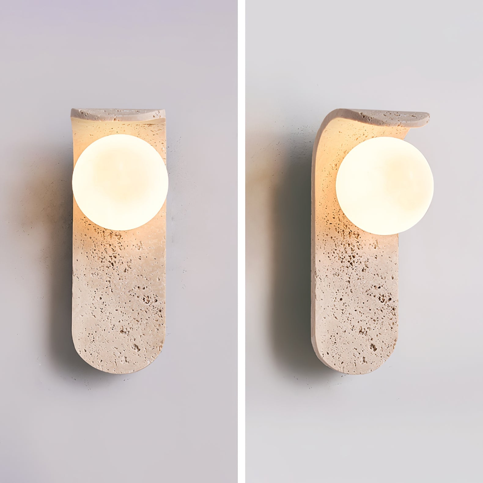 Cutalos Sconce-Frame Travertine Wall Light - Letslighting