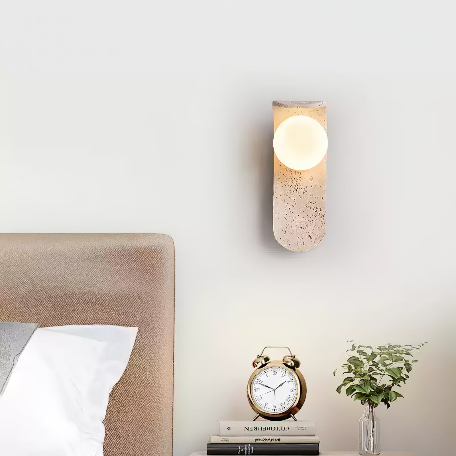Cutalos Sconce-Frame Travertine Wall Light - Letslighting