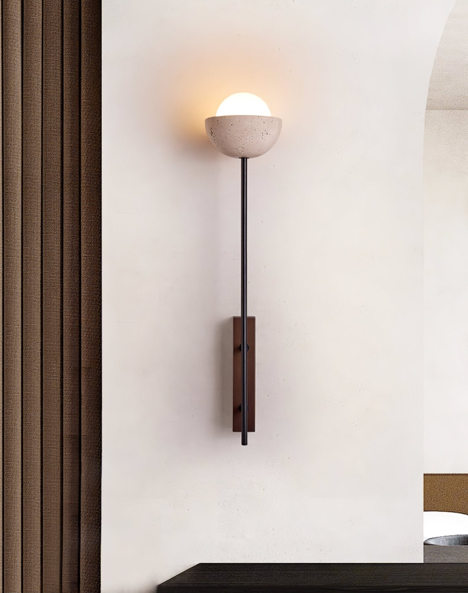 Solstice Applique Murale Minimaliste Moderne en Travertin