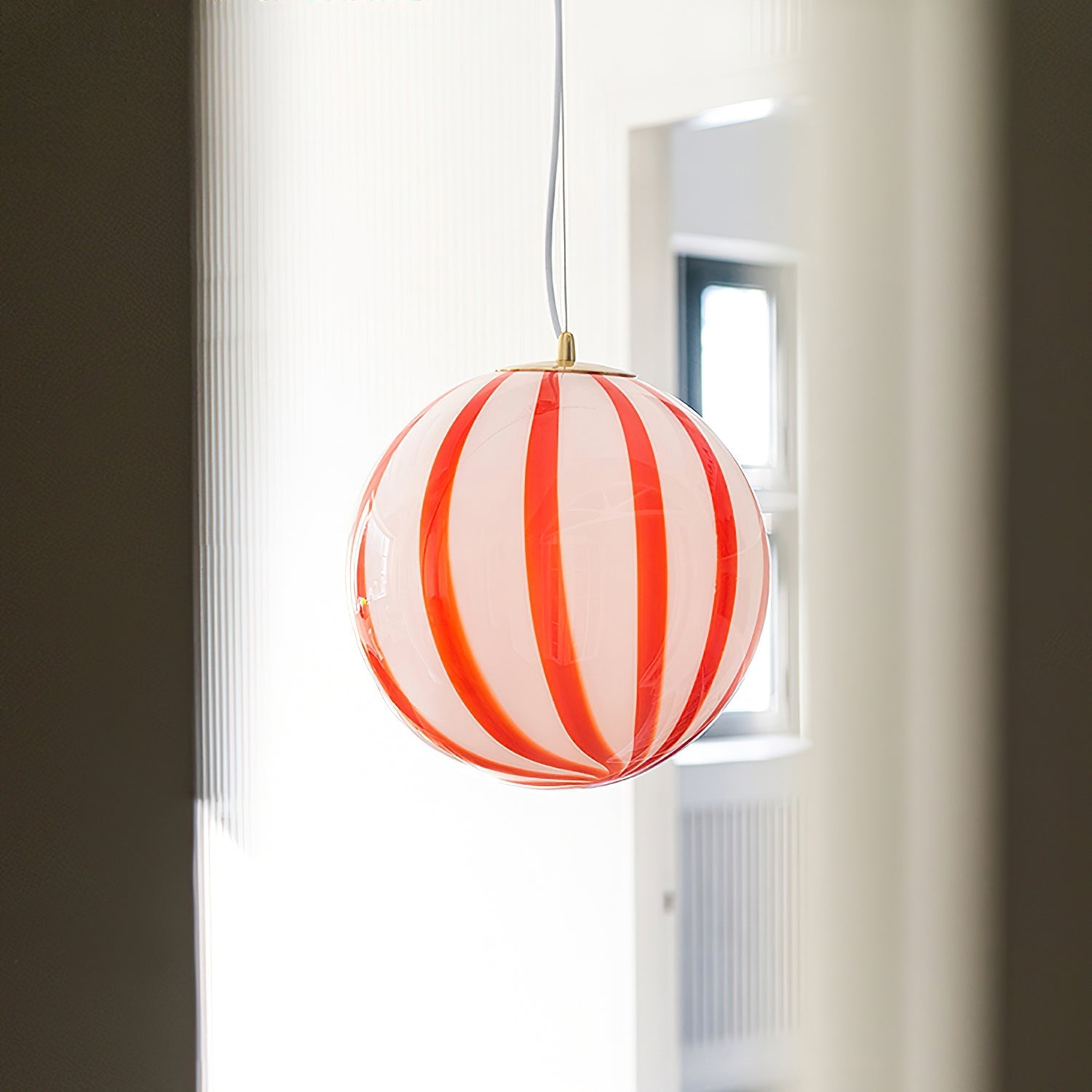 Aira Cute Red Stripes Plug In Pendant Light - Letslighting