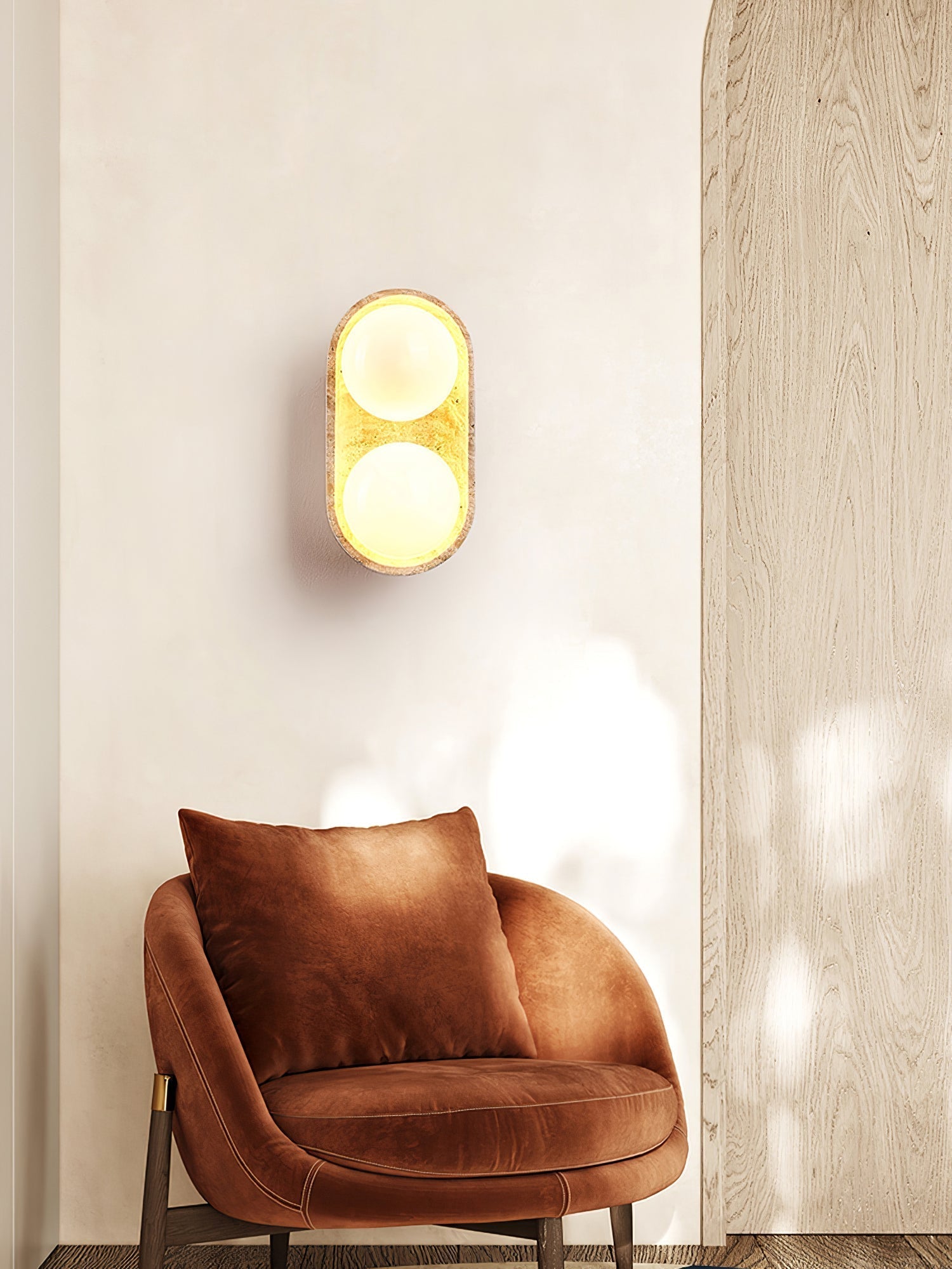 Trio Globe Travertine Wall Sconce - Letslighting
