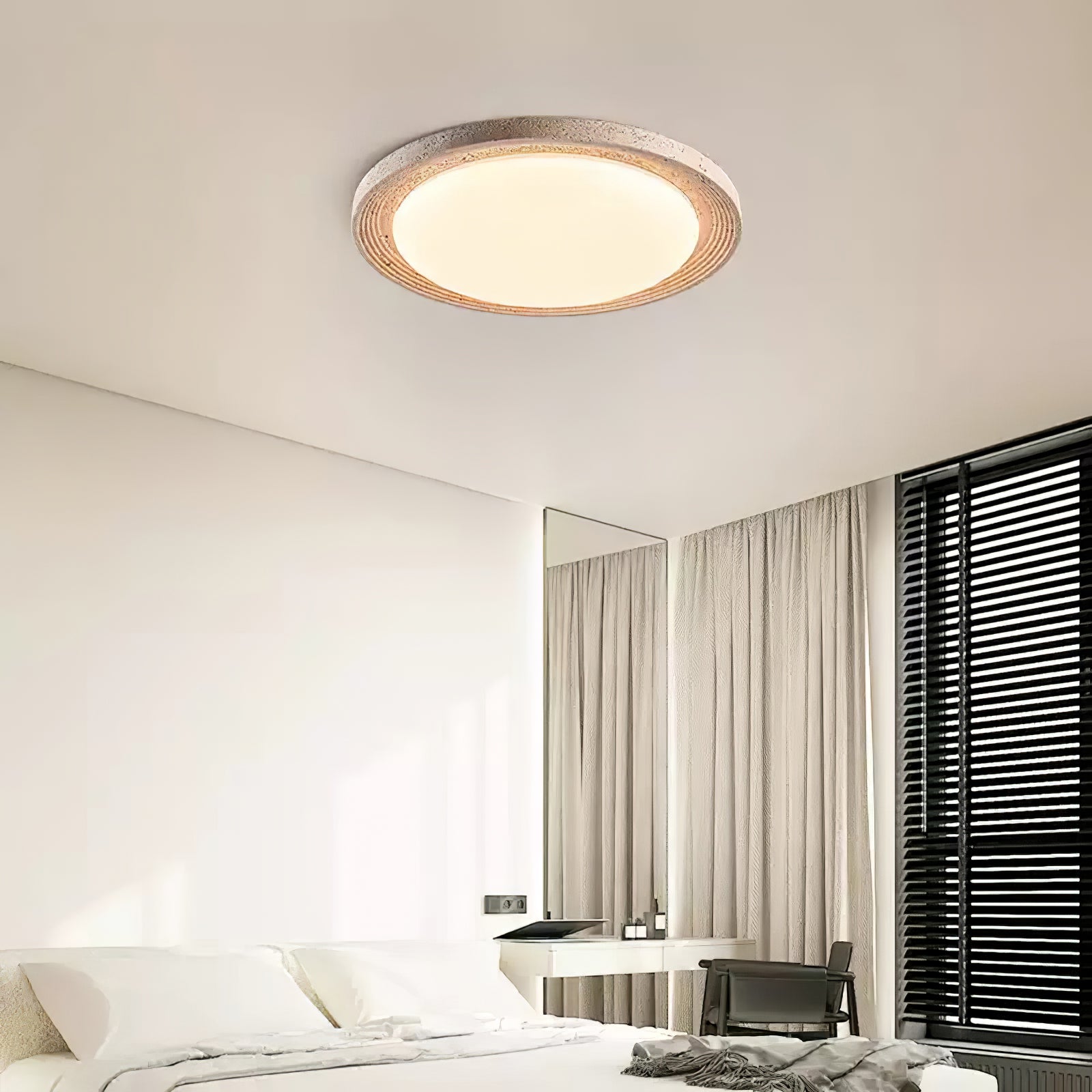 Olphaan Ringed Travertine Ceiling Light - Letslighting