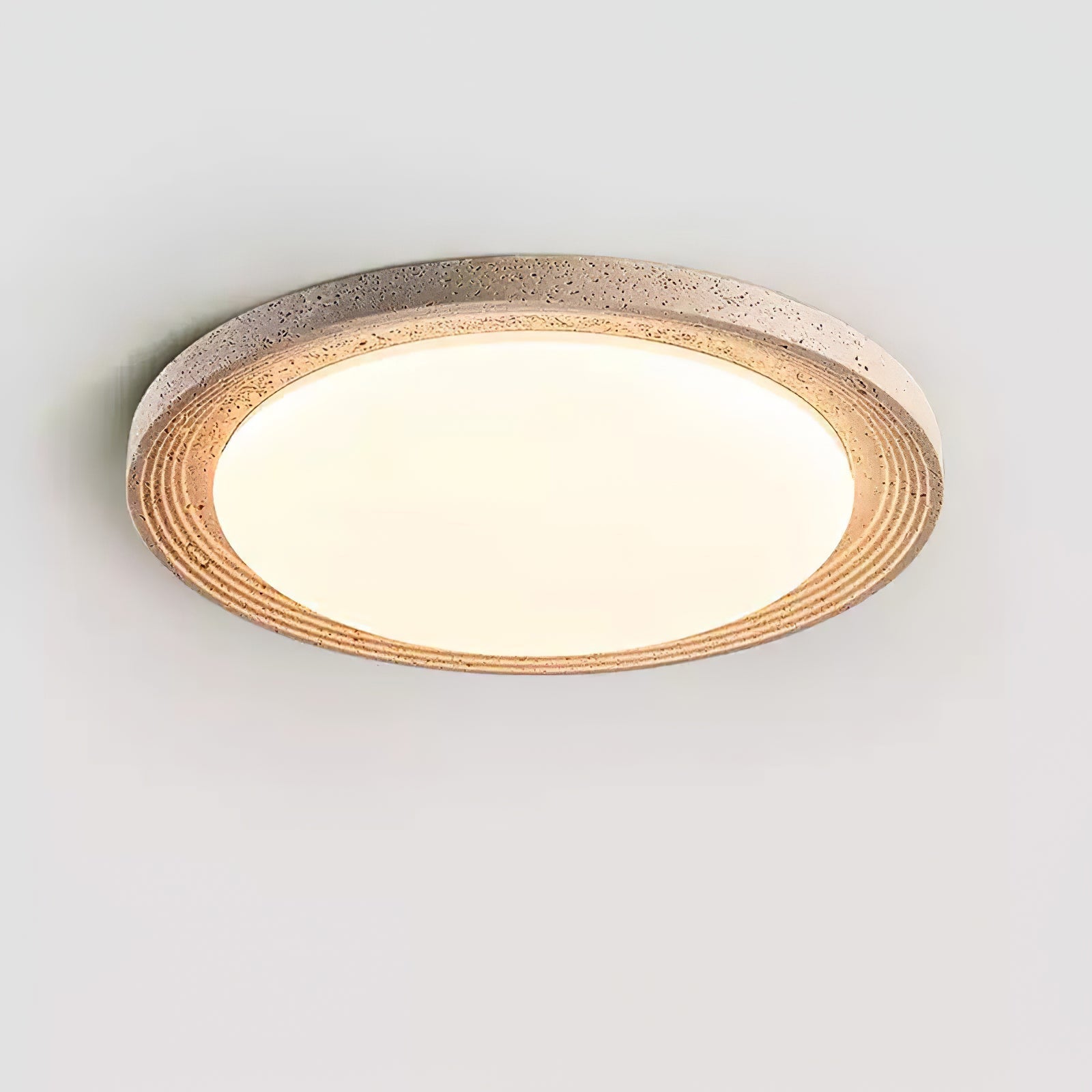 Olphaan Ringed Travertine Ceiling Light - Letslighting