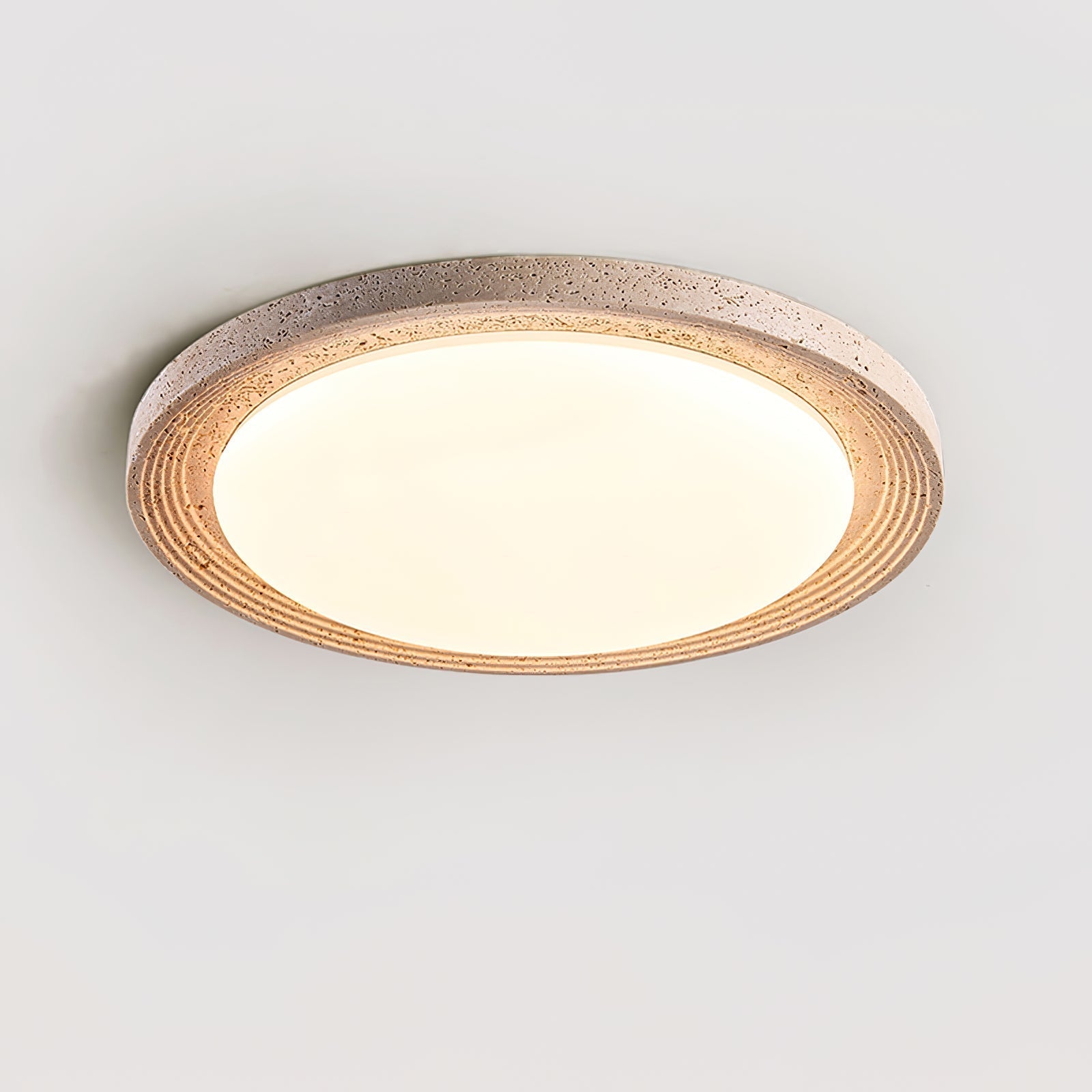 Olphaan Ringed Travertine Ceiling Light - Letslighting