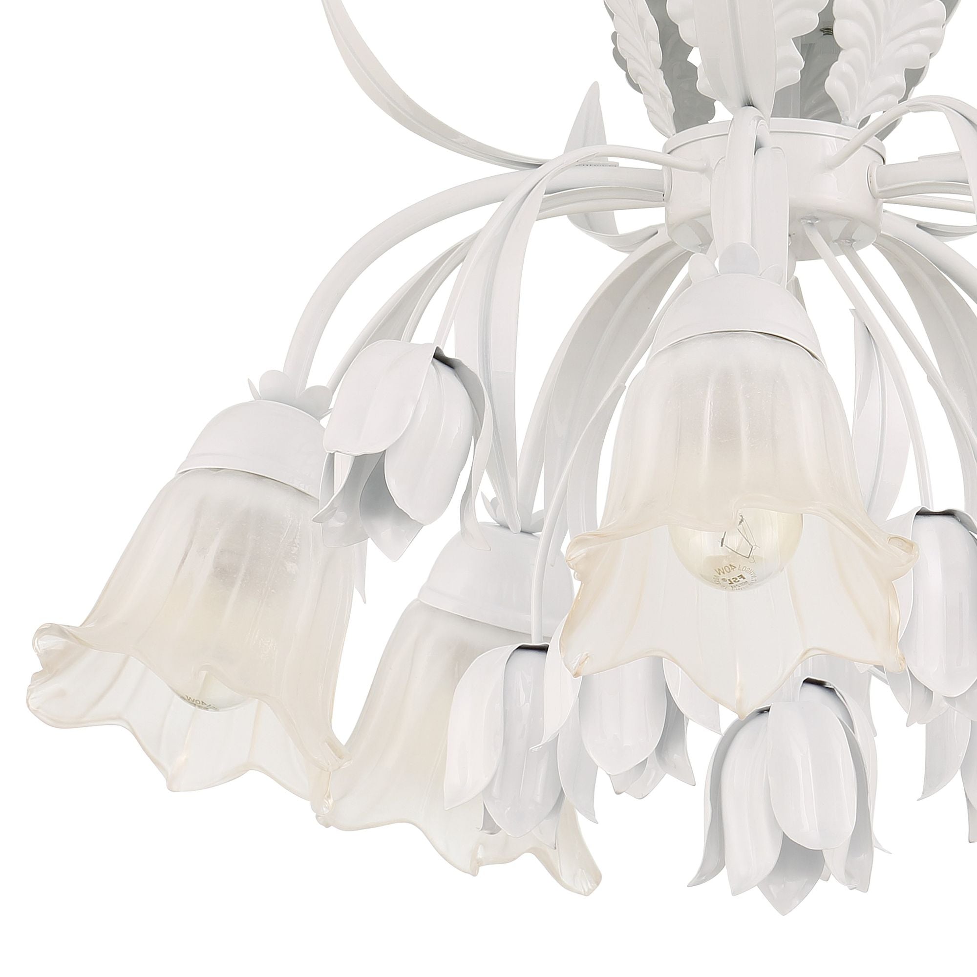 Veshael Elegance Art Sage Rose Glass Ceiling Lamp - Lamp Copper