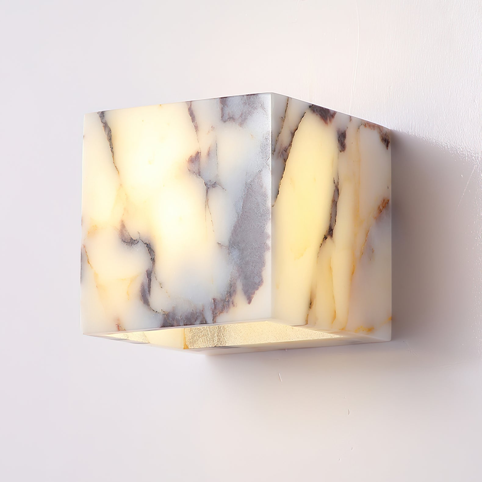 Illaee Modern Minimalist Square Marble Wall Lamp - Lamp Copper