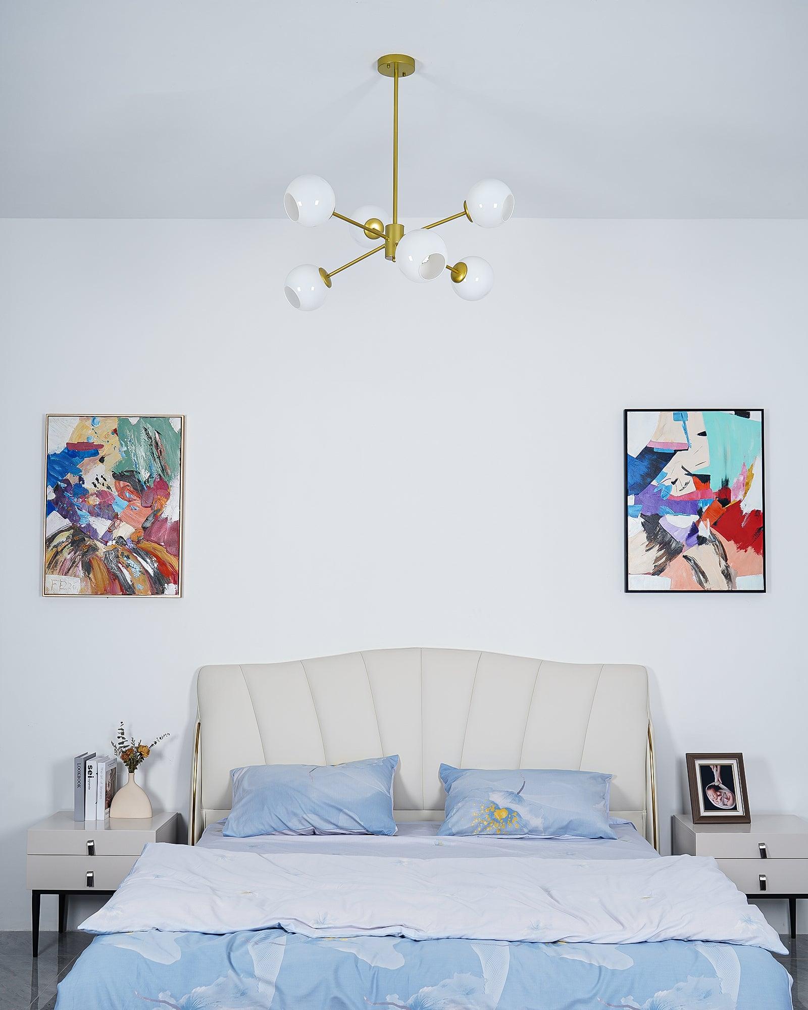 Solara Chandelier Staggered Glass 6-Light - Letslighting