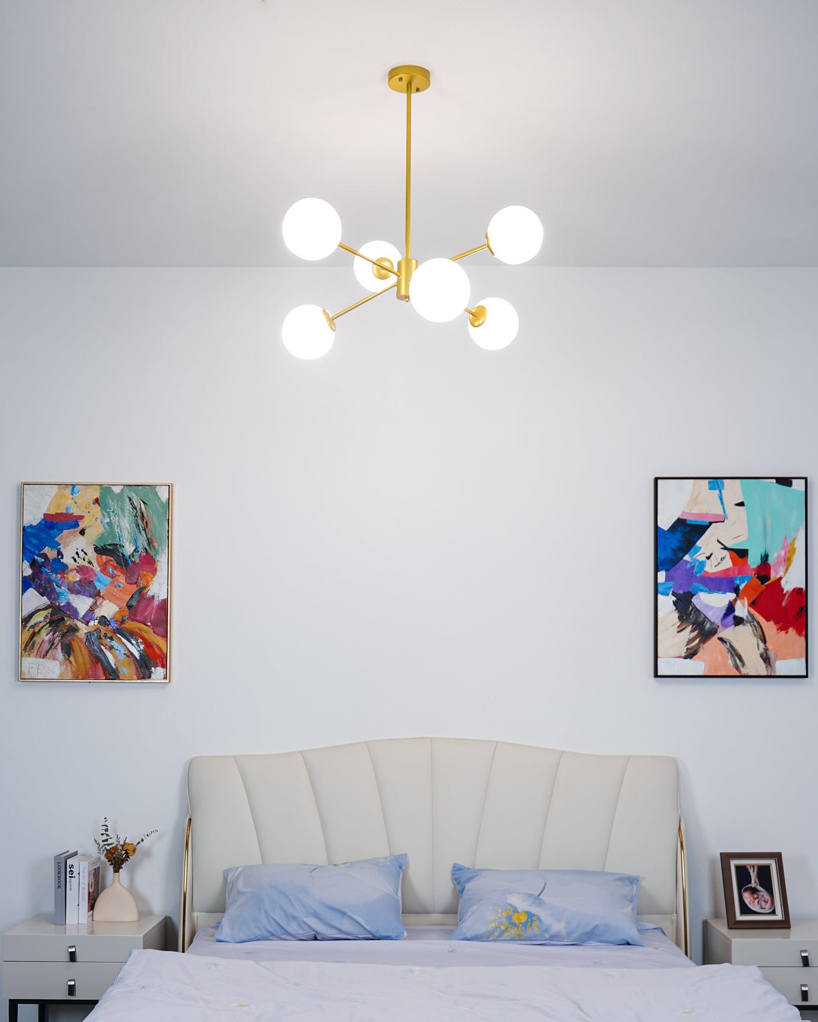 Solara Chandelier Staggered Glass 6-Light - Letslighting