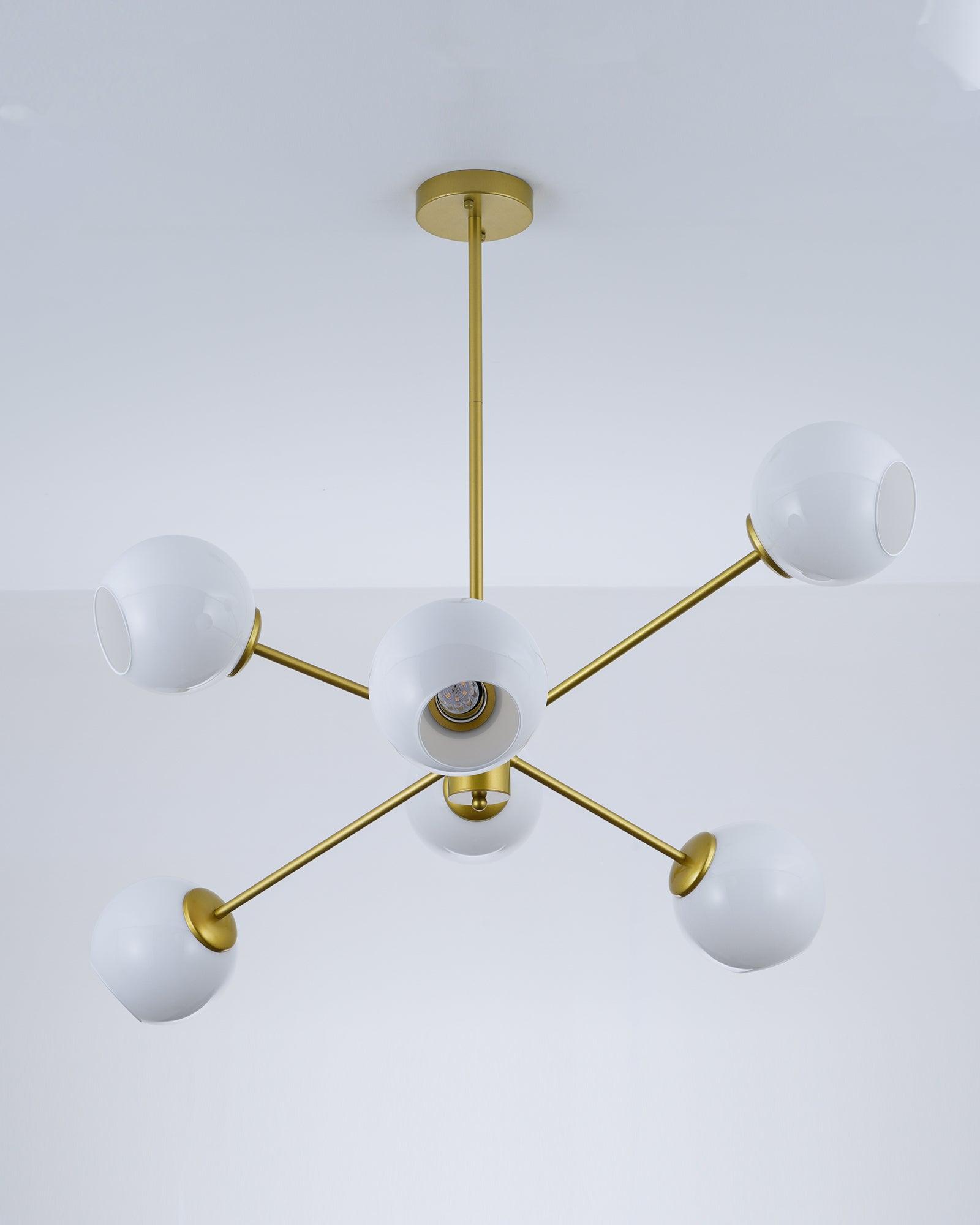 Solara Chandelier Staggered Glass 6-Light - Letslighting