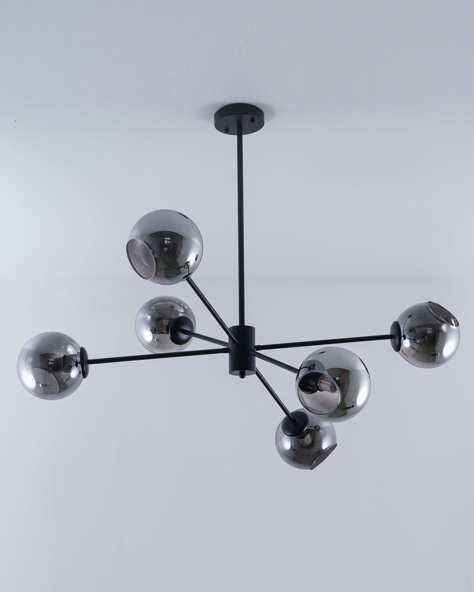 Solara Chandelier Staggered Glass 6-Light - Letslighting