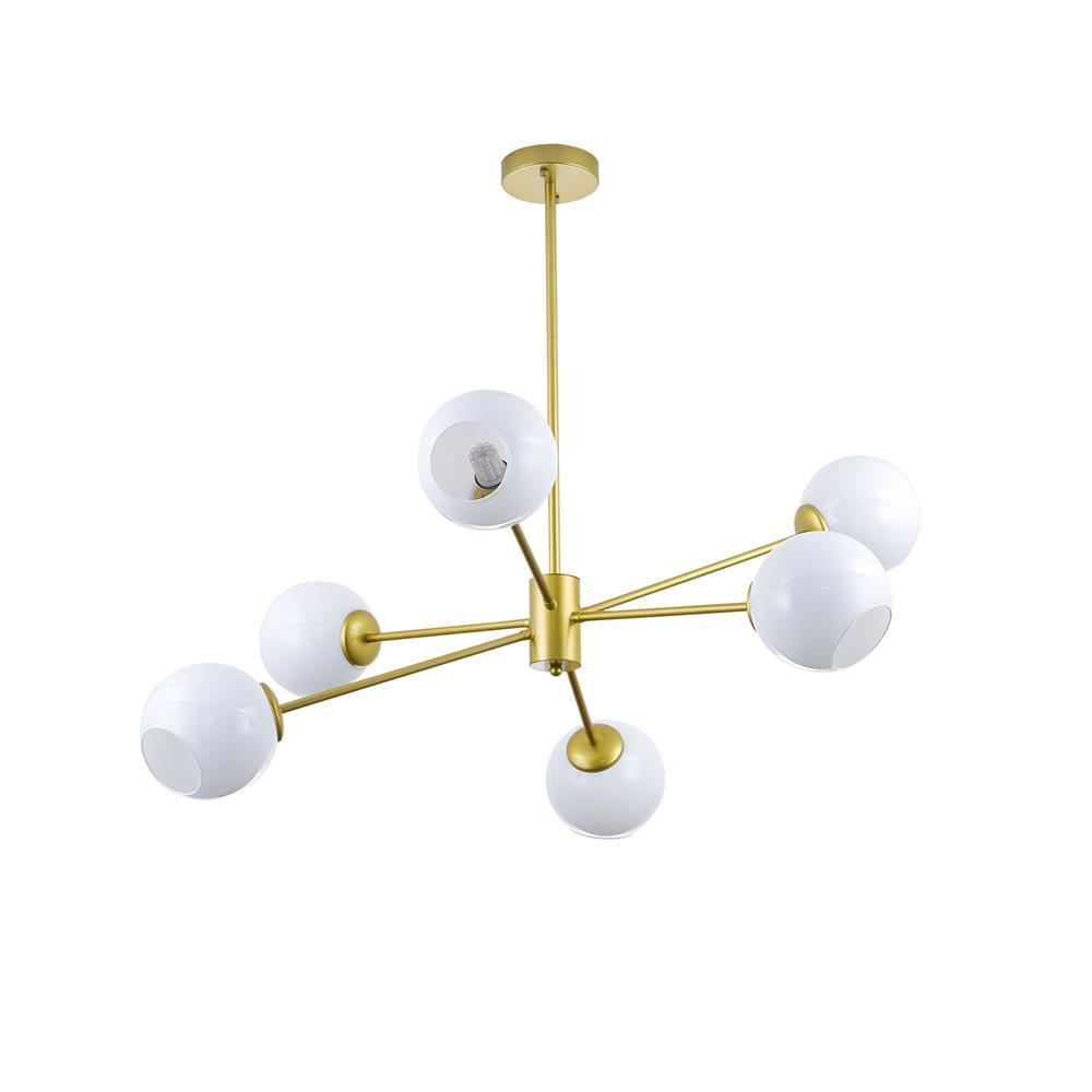 Solara Chandelier Staggered Glass 6-Light - Letslighting