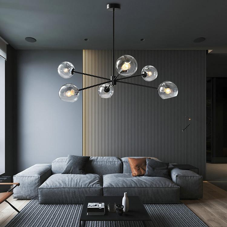 Solara Chandelier Staggered Glass 6-Light - Letslighting