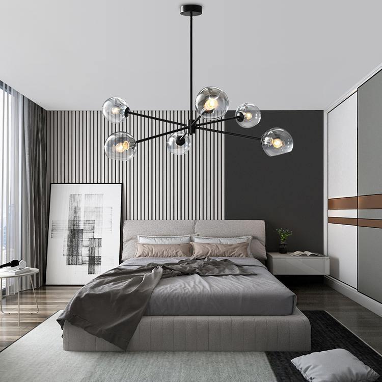 Solara Chandelier Staggered Glass 6-Light - Letslighting