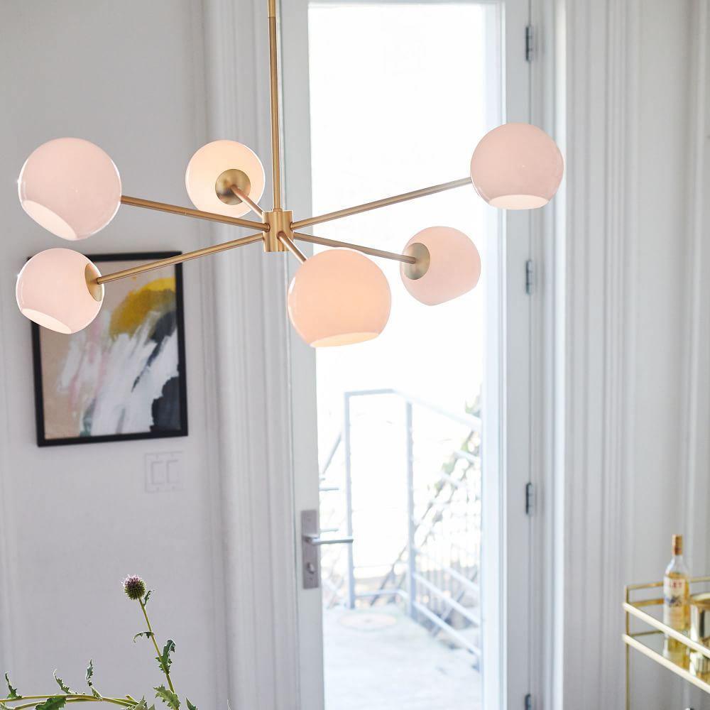 Solara Chandelier Staggered Glass 6-Light - Letslighting