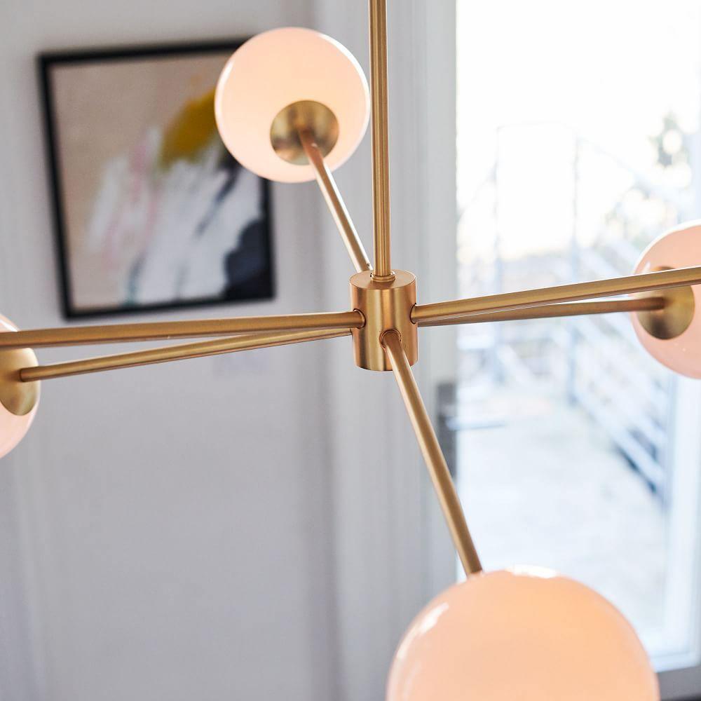 Solara Chandelier Staggered Glass 6-Light - Letslighting