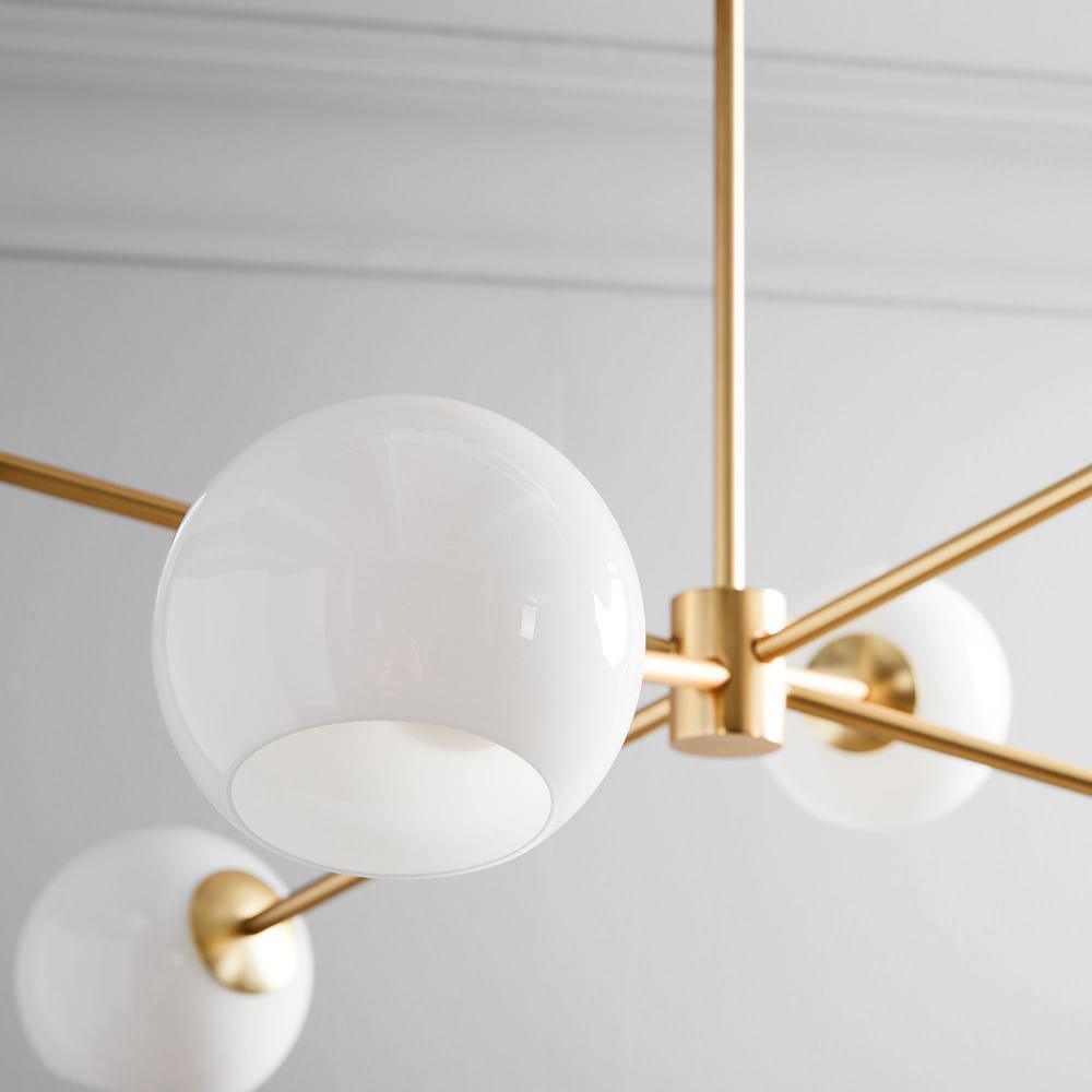 Solara Chandelier Staggered Glass 6-Light - Letslighting