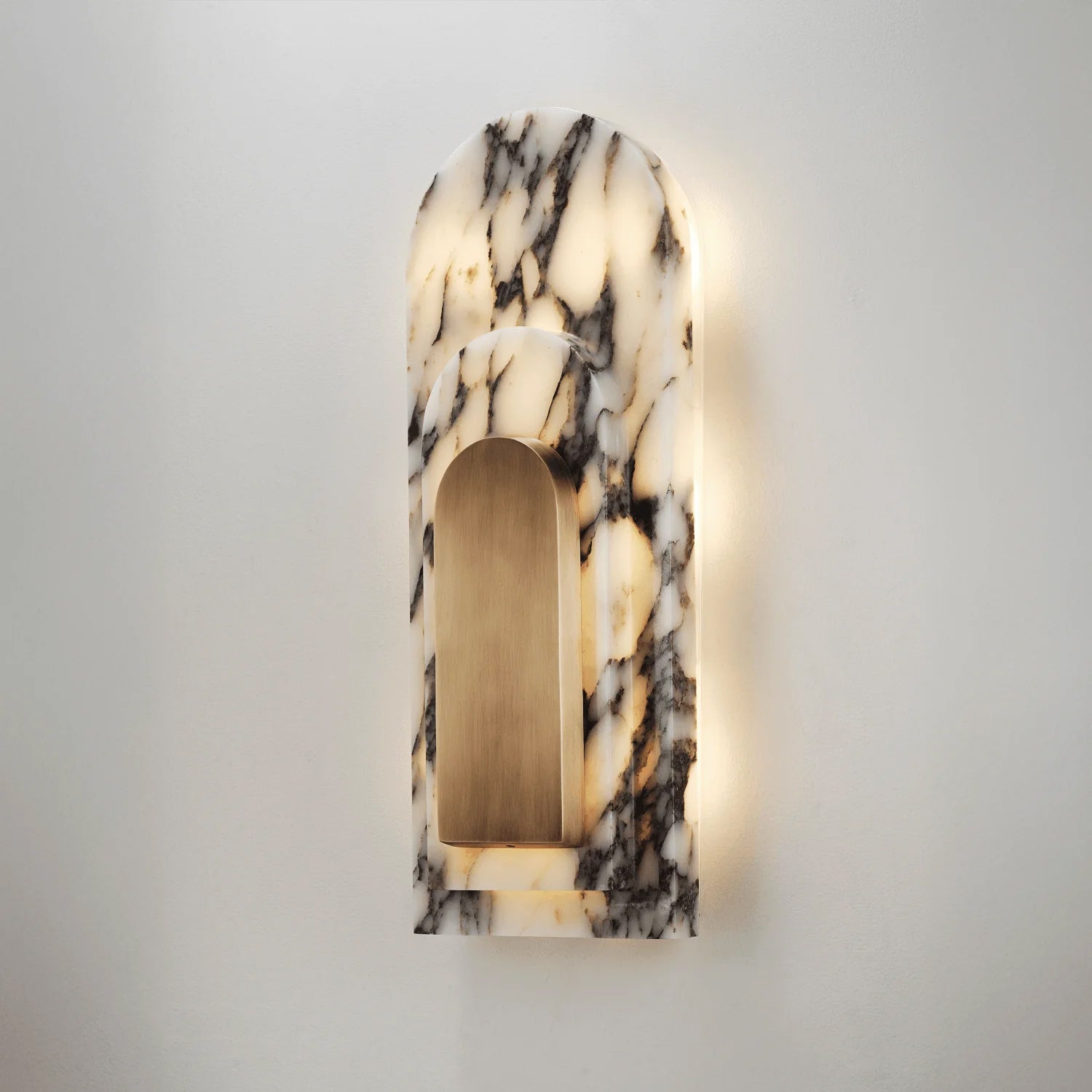 Utheisra Modern Minimalist Island Brass Marble Wall Lamp - Lamp Copper