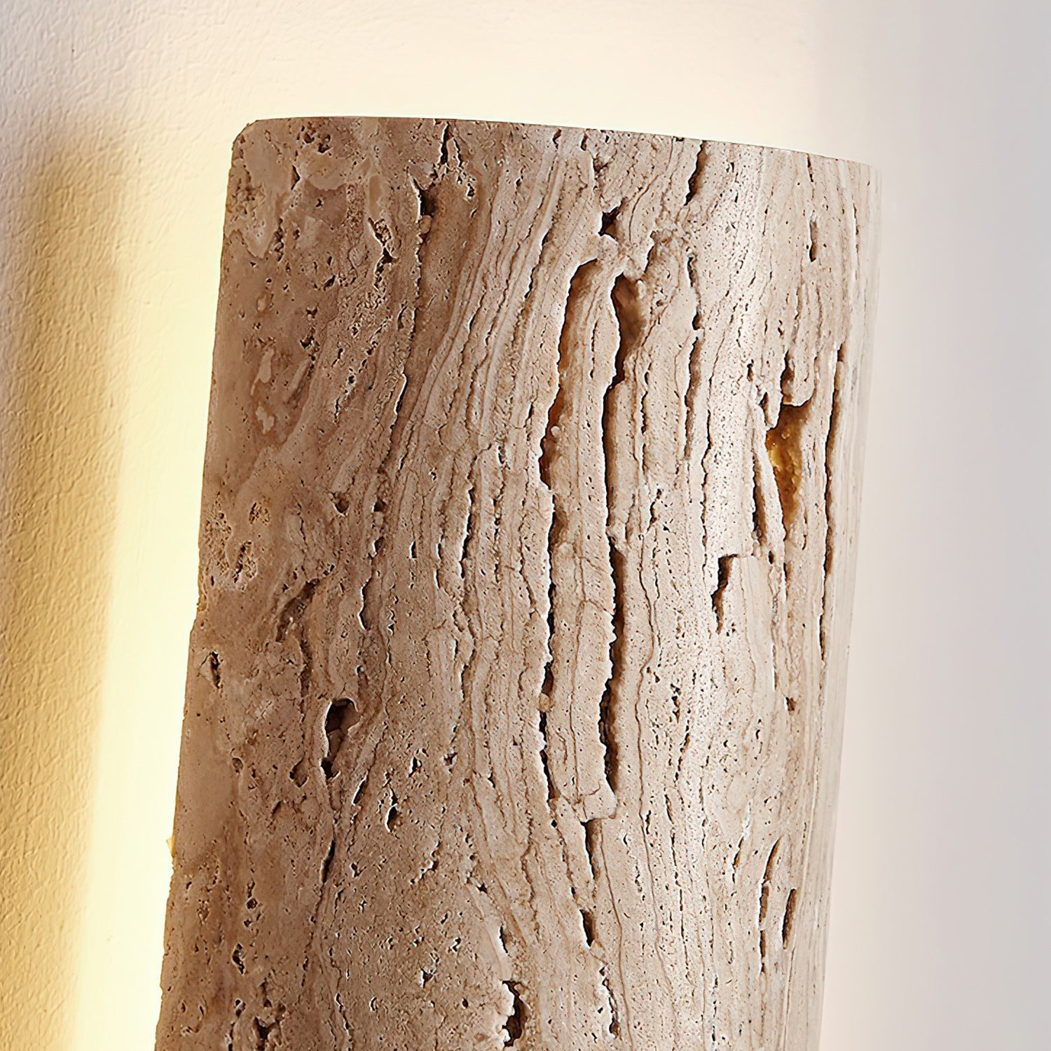 Zemara Modern Minimalist Lange Travertine Wall Sconce Wall Lamp - Lamp Copper